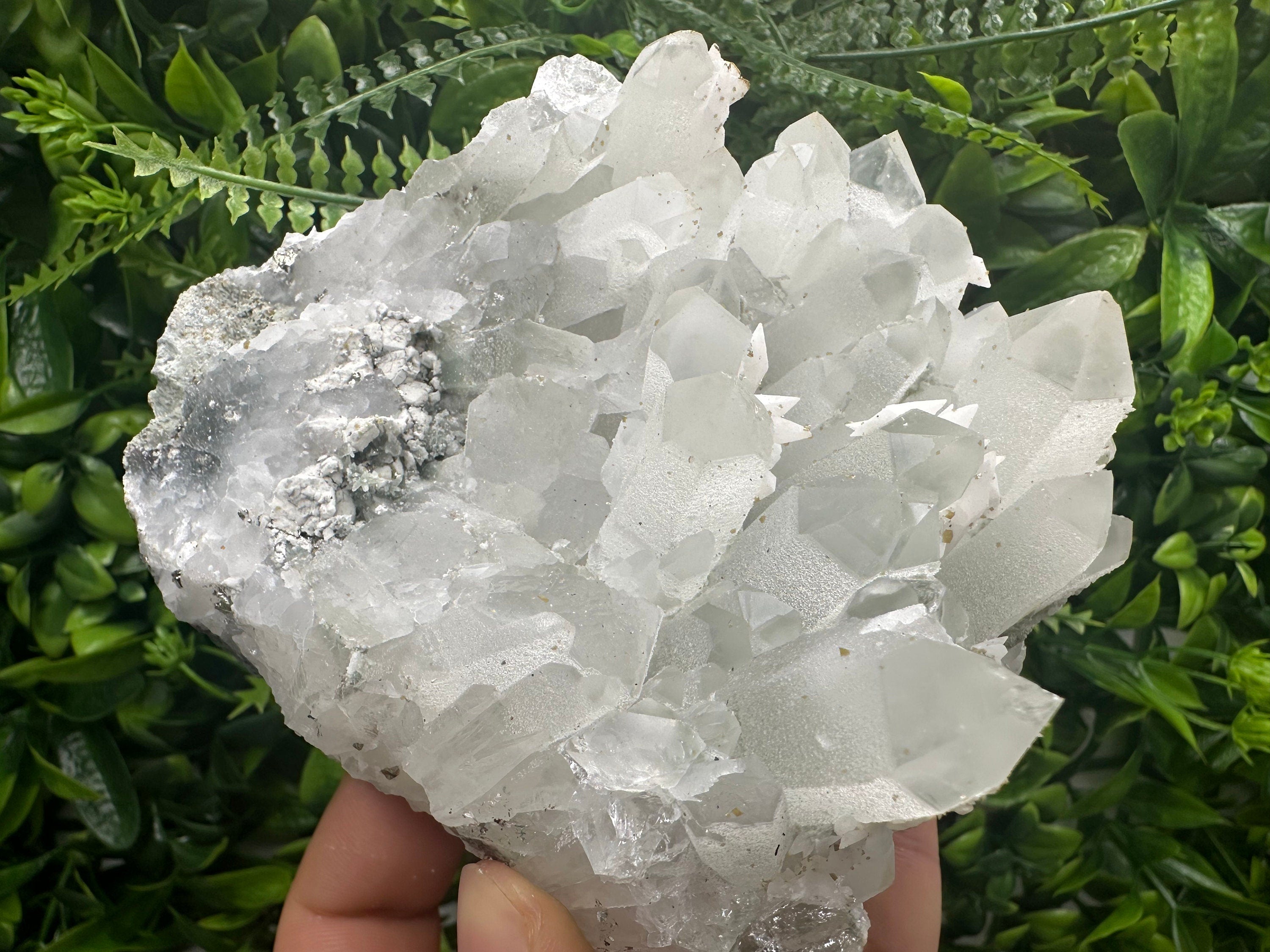 Quartz Cluster with Rhodochrosite, Calcite & Chlorite Inclusions
