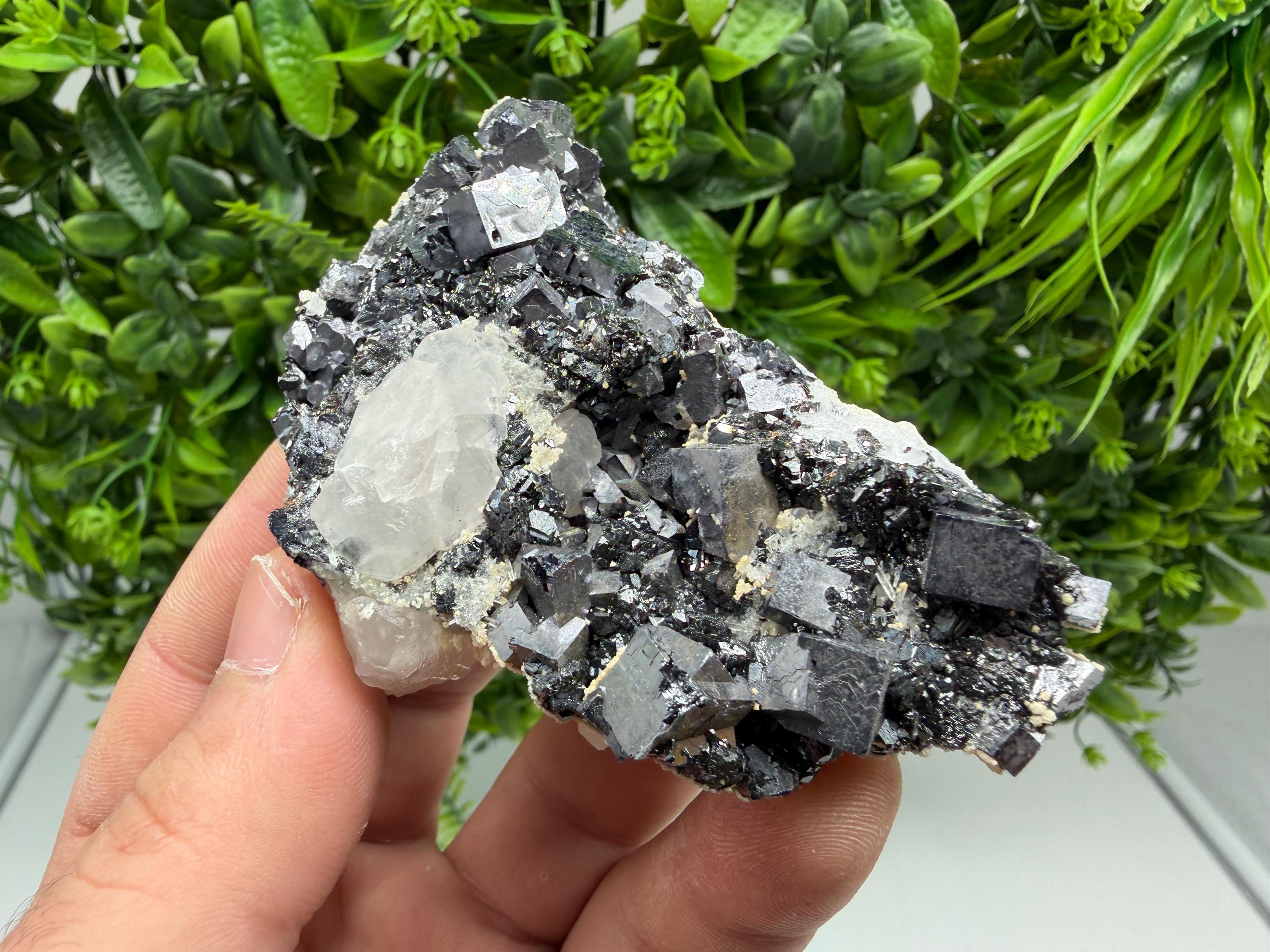 Stunning Shpinel Galena on Sphalerite,Calcite from Borieva mine,Madan,Bulgaria,Natural,collectible mineral specimen,home decor,collectible’s