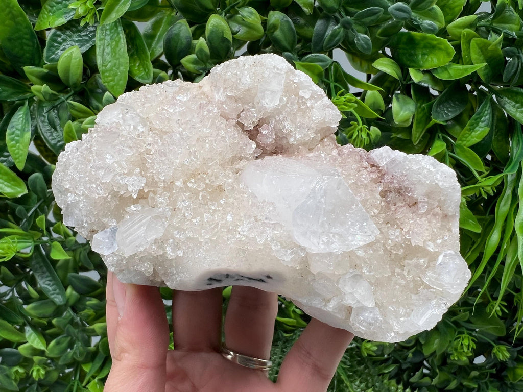 Apophyllite on Chalcedony Specimen, India Minerals, Crystal Stone