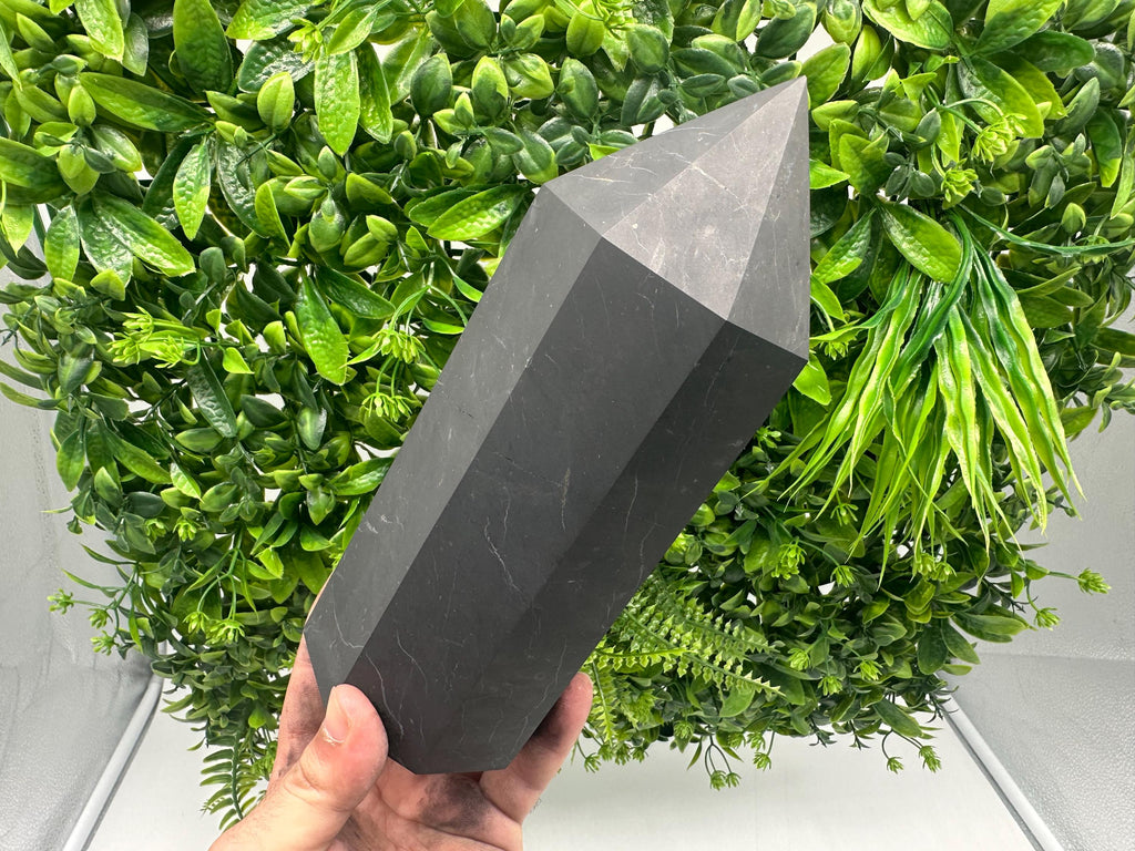 Large Shungite Tower: EMF Protection, Healing Crystal Decor (20cm)