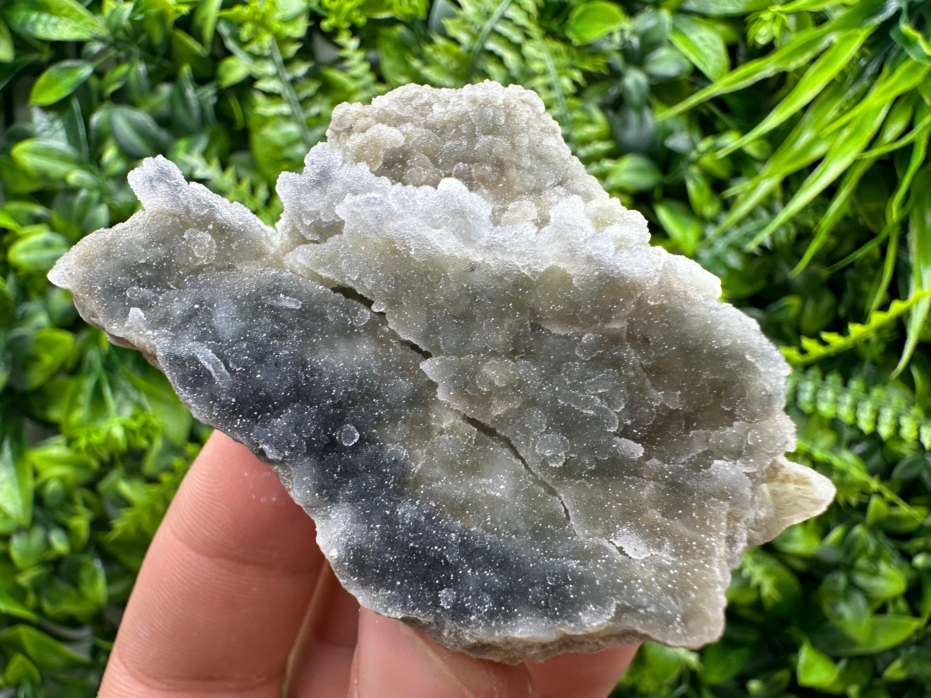 Blue Chalcedony Quartz with Chlorite Inclusions, Bulgaria Crystal Decor