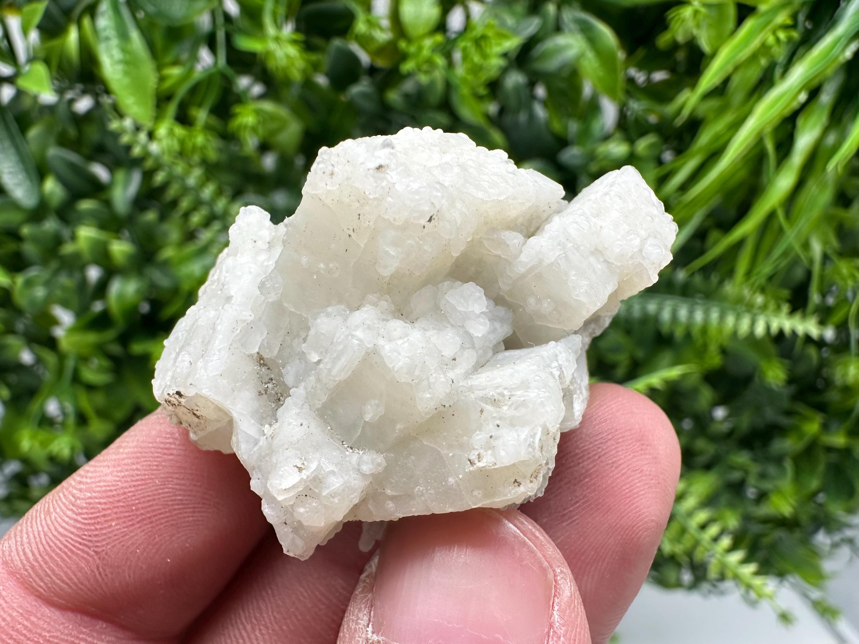 Rare Fluorescent Calcite after Barite on Chalcedony - Androvo, Bulgaria