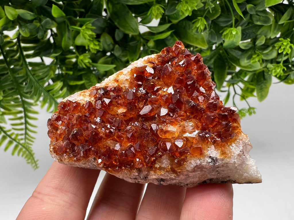 Citrine Crystal with Hematite Inclusions: Natural Phantom Cluster