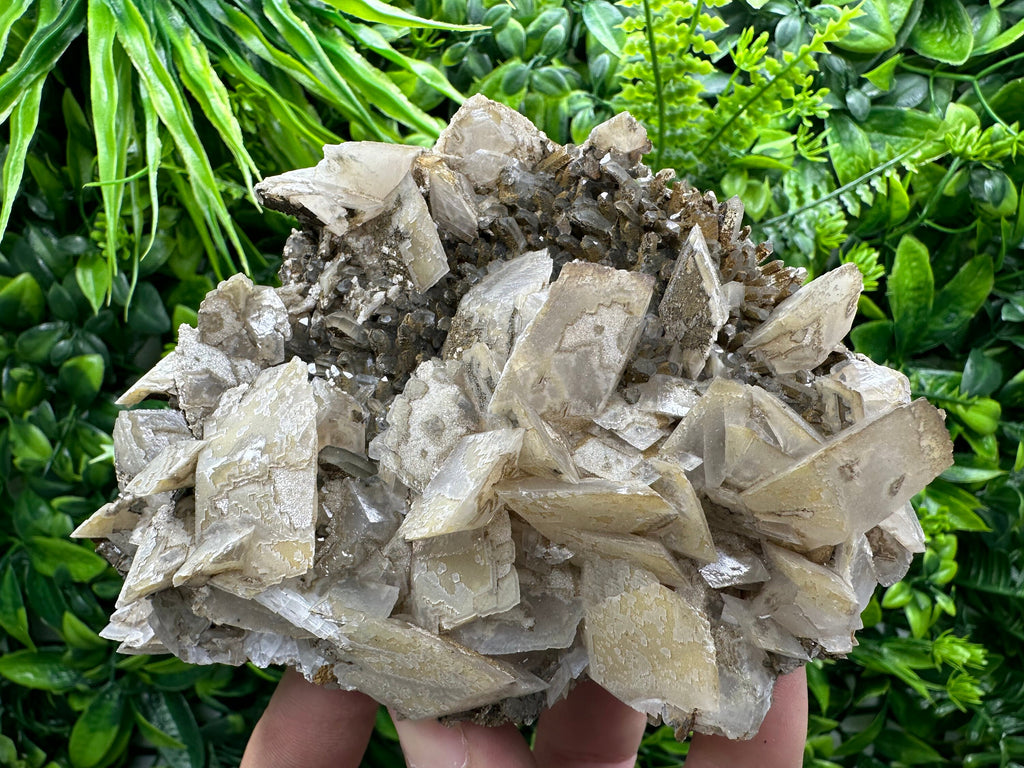 Calcite on Quartz with Oxide, Borieva Mine Mineral Specimen
