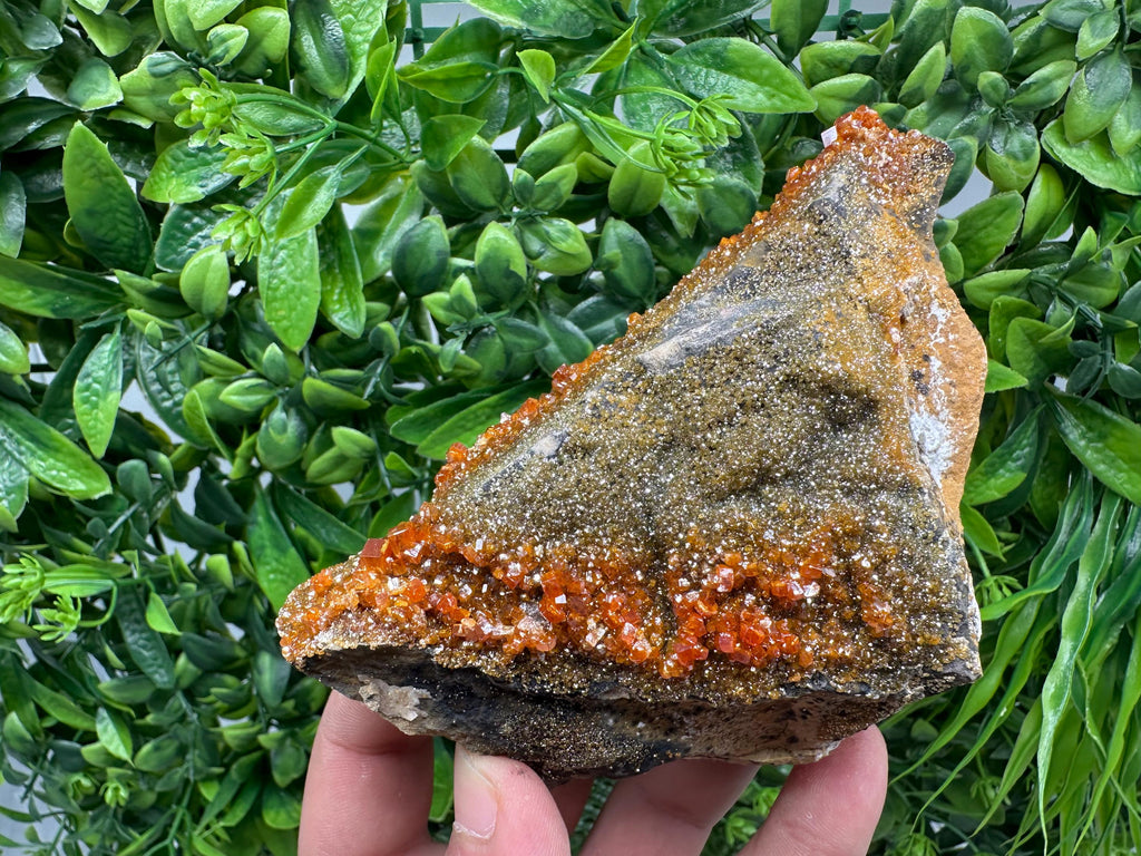 VERY Rare red Vanadinite on Barite whit Goethite from Marocco,crystal minerals Speciment cluster Vanadinite crystal Vanadinite Geology Vanad