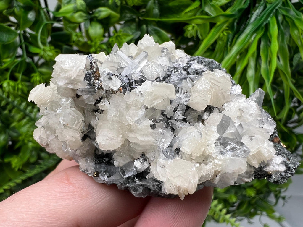 Calcite on Quartz Specimen: Borieva Mine, Bulgaria