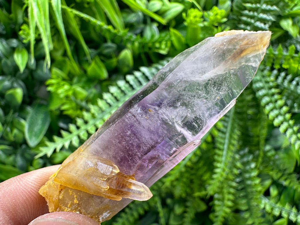 Amethyst Phantom Crystal with Cerussite, Bulgarian Mineral Specimen