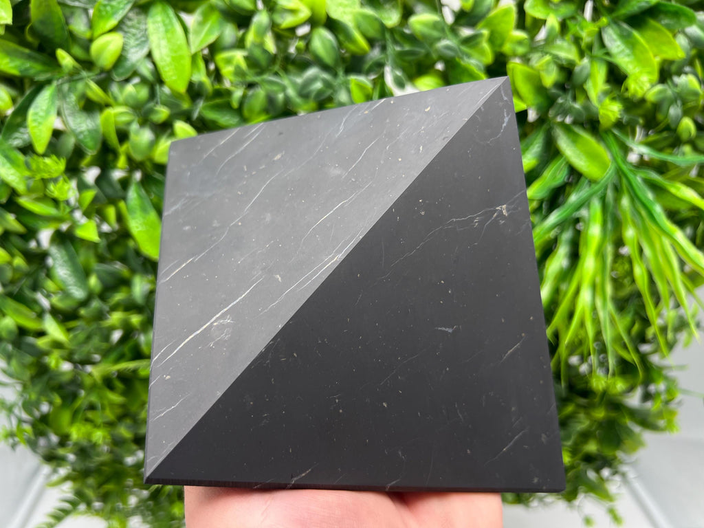 15cm Shungite Pyramid: EMF & 5G Protection Crystal