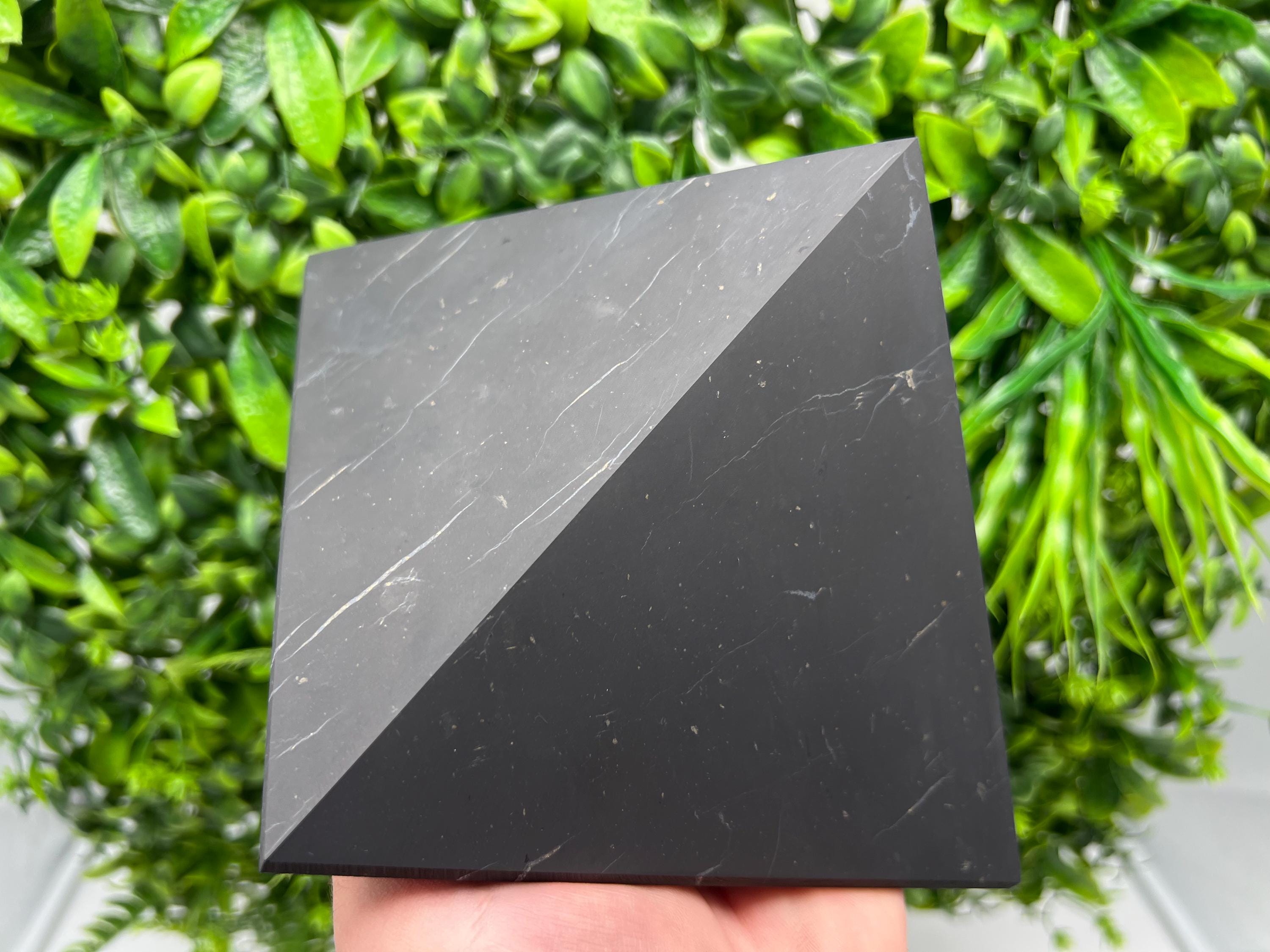 15cm Shungite Pyramid: EMF & 5G Protection Crystal