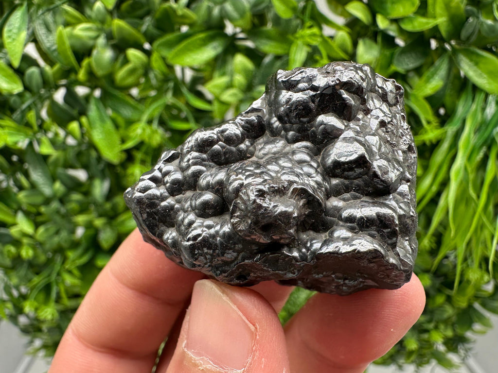 Botryoidal Black Hematite Specimen: Moroccan Crystal for Reiki Chakra