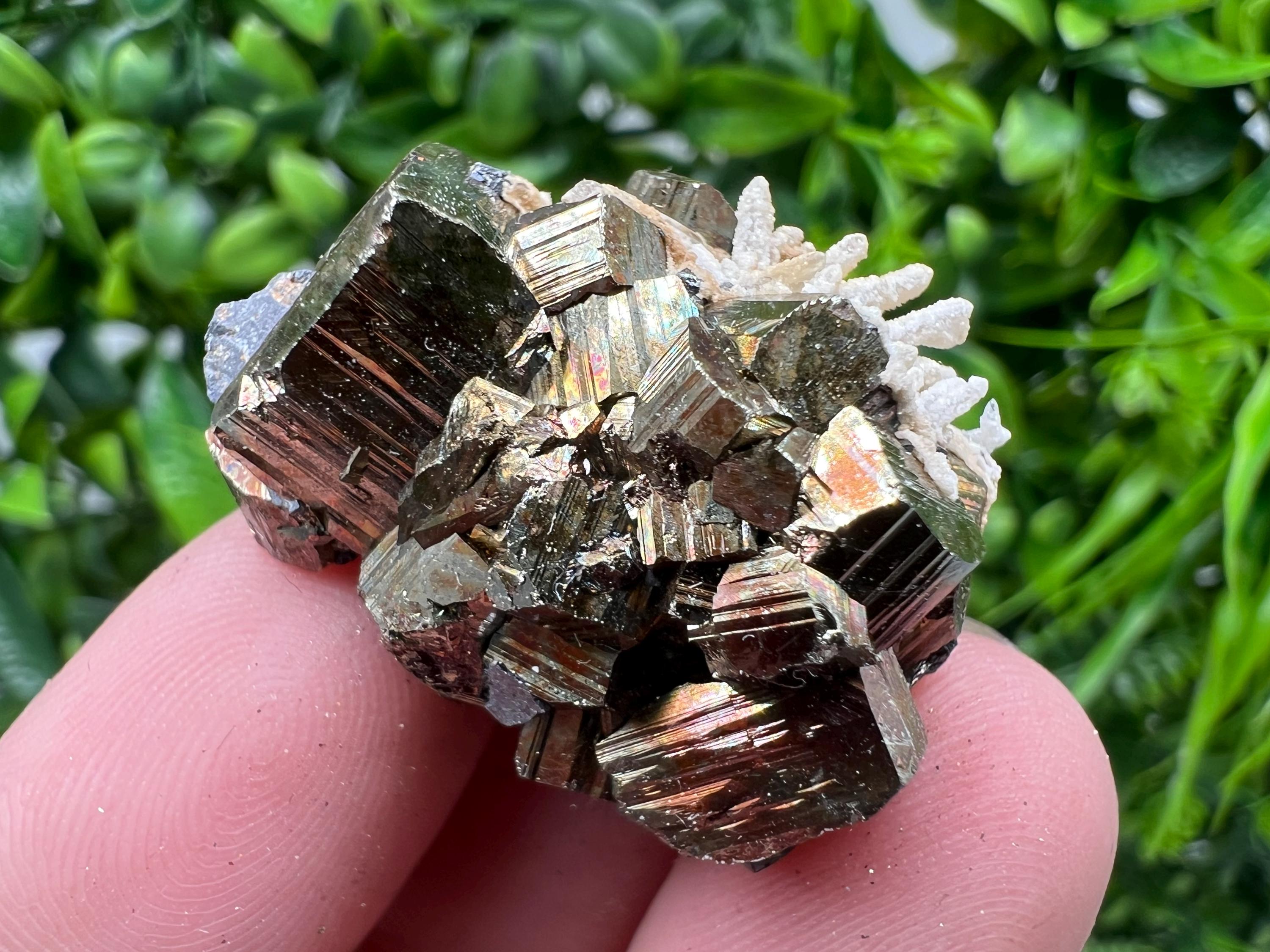 Wonderful Rainbow Pyrite whit Calcite,natural minerals souvenir Crystal,collection stone,rare minerals,home decor,Borieva Bulgaria