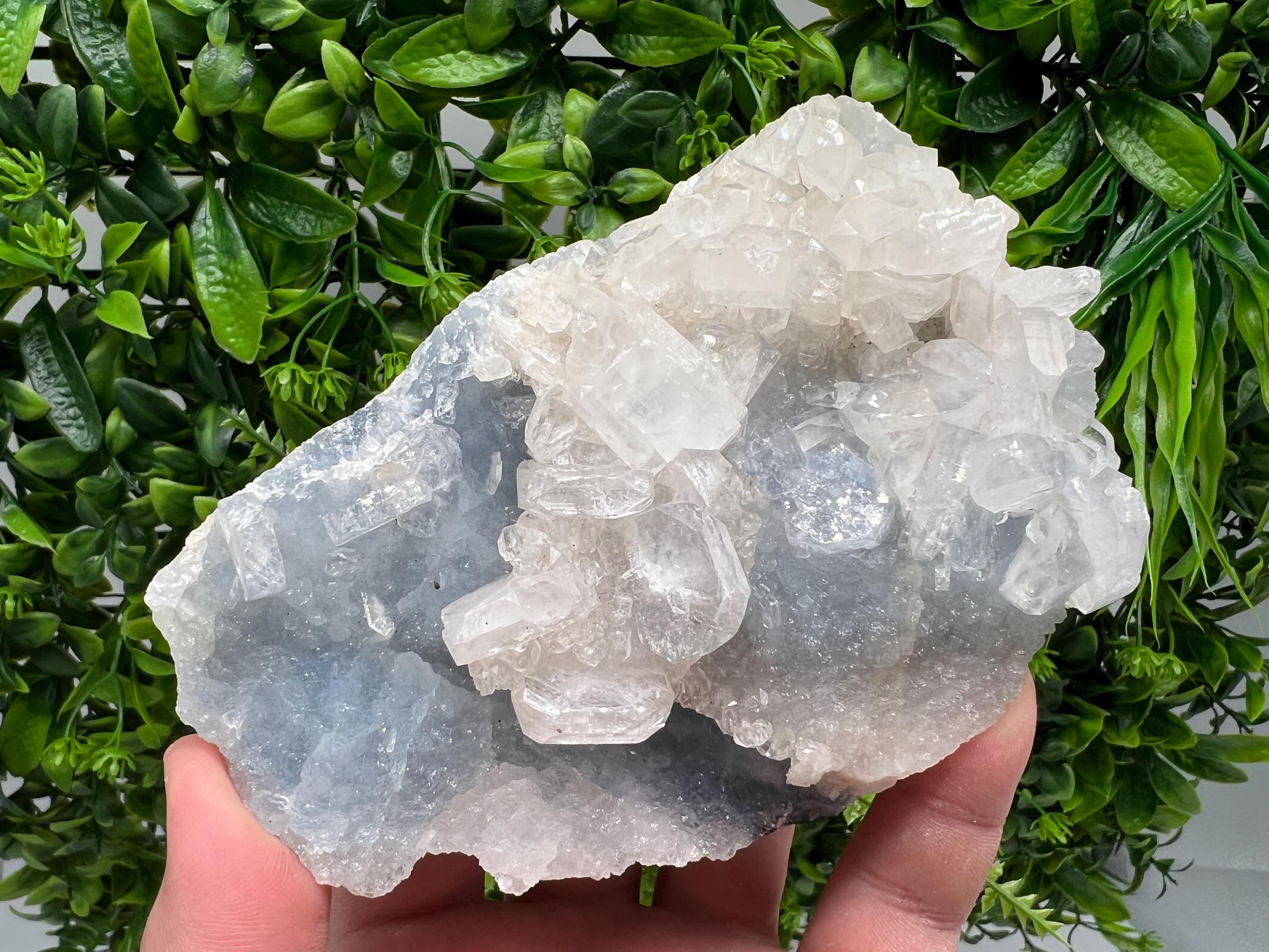 STUNNING Transparent Apophyllite on Chalcedony,natural, collection minerals specimen,India Minerals,Crystal, Stone Mineral Specimens India