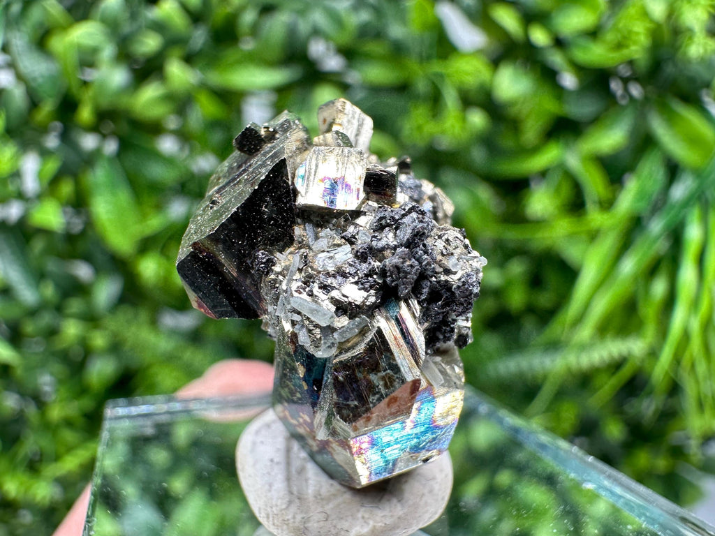 Rare Rainbow Pyrite Cluster: Borieva Mine, Bulgaria