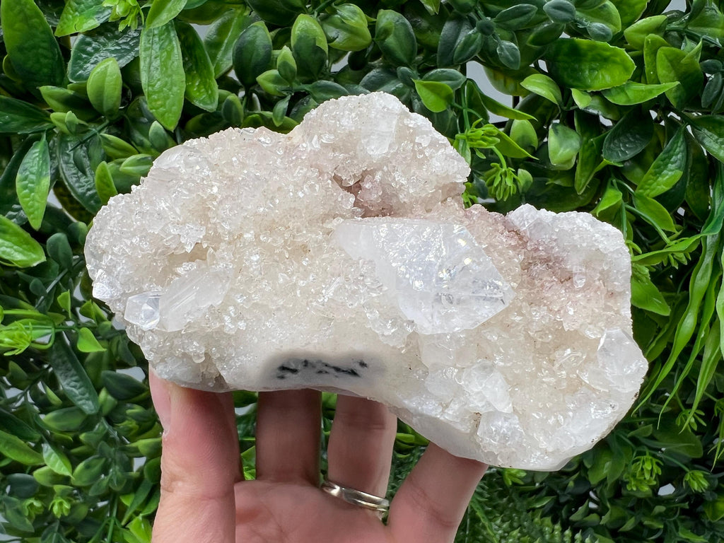 Apophyllite on Chalcedony Specimen, India Minerals, Crystal Stone