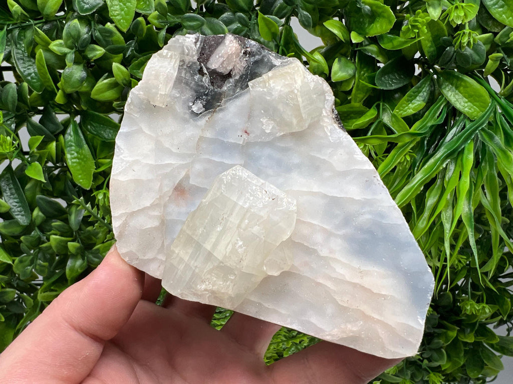 Transparent Apophyllite on Chalcedony, Natural Crystal Specimen, India Minerals