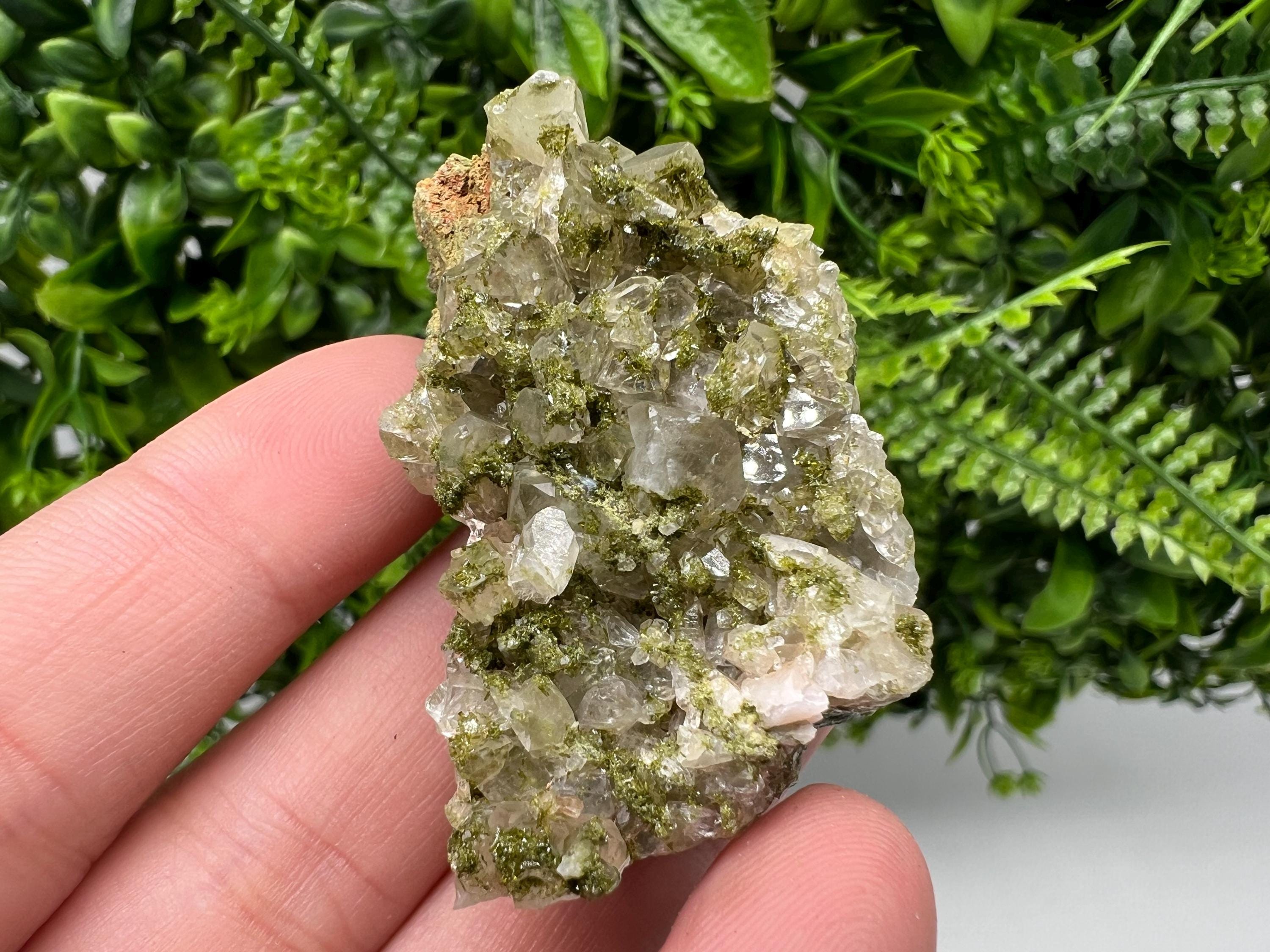 Rainbow Epidote with Quartz Mineral Specimen, Hakkari Turkey