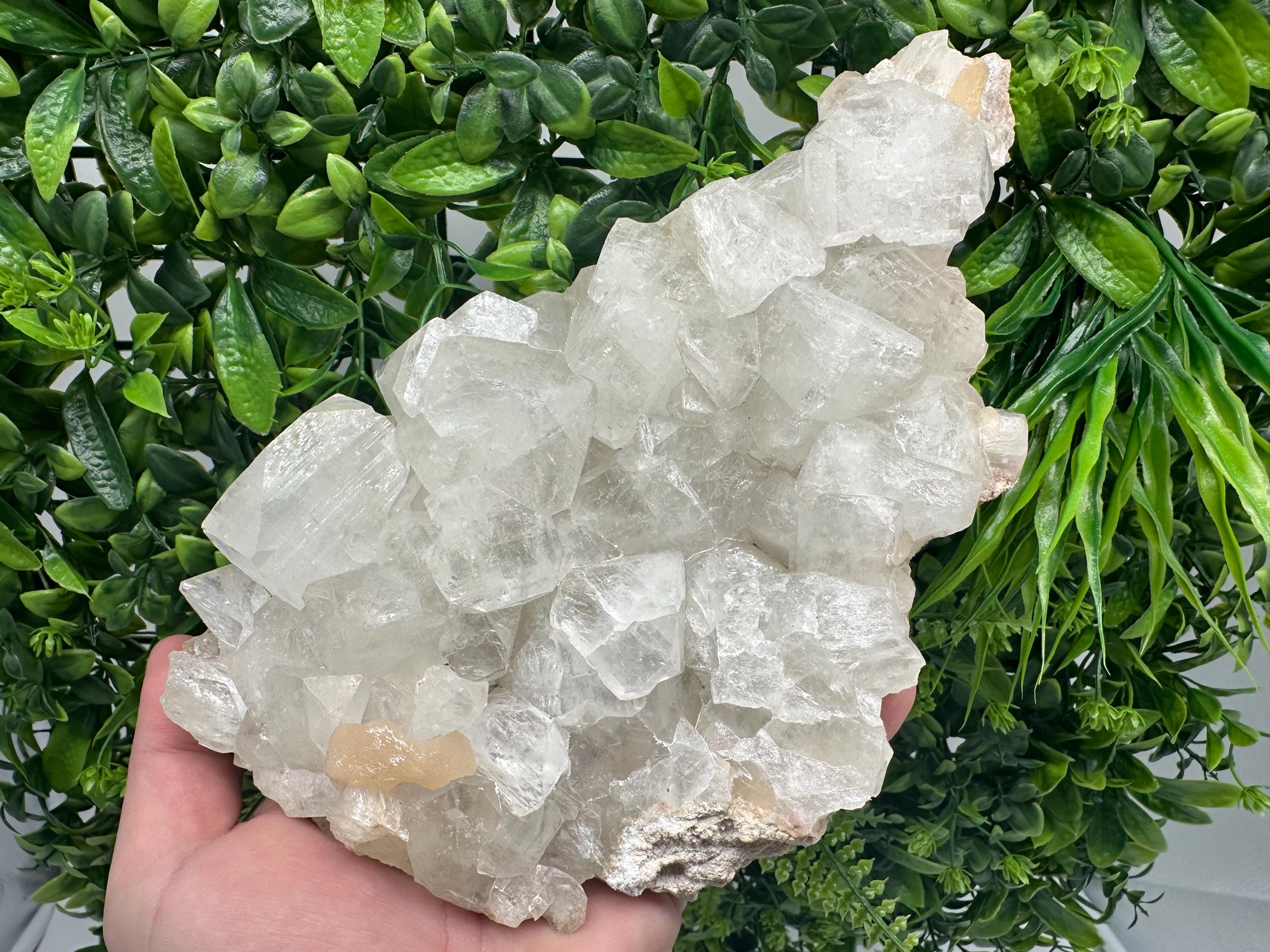 Large Apophyllite Stilbite on Chalcedony, India Mineral Specimen