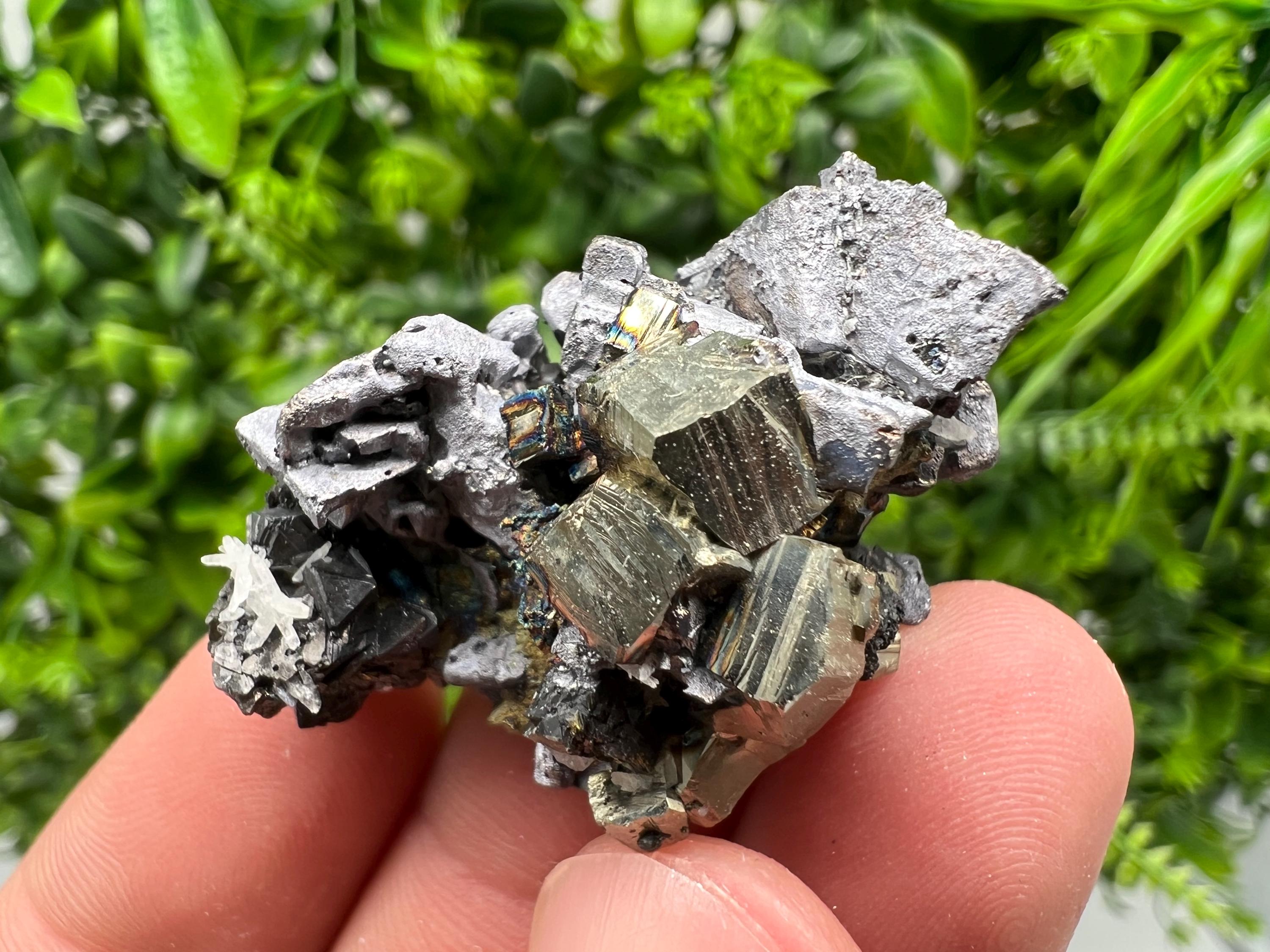 Pyrite Cluster, Galena, Sphalerite Mineral Specimen, Bulgaria Decor Crystal