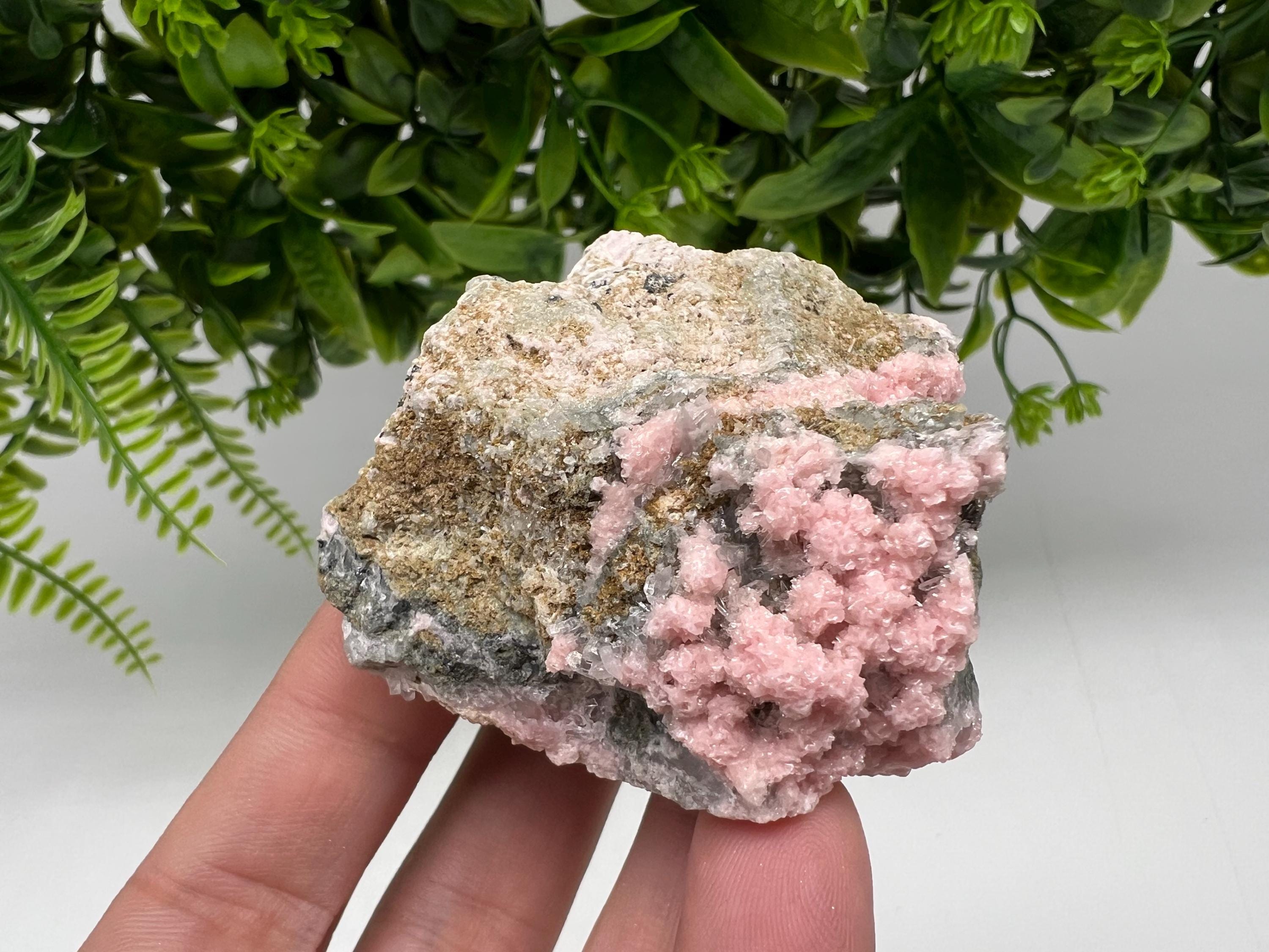 Beautiful Rhodochrosite perfect pink colour Starnica Mine Davidcovo Bulgaria natural minerals souvenir crystal gift home decor stone gift