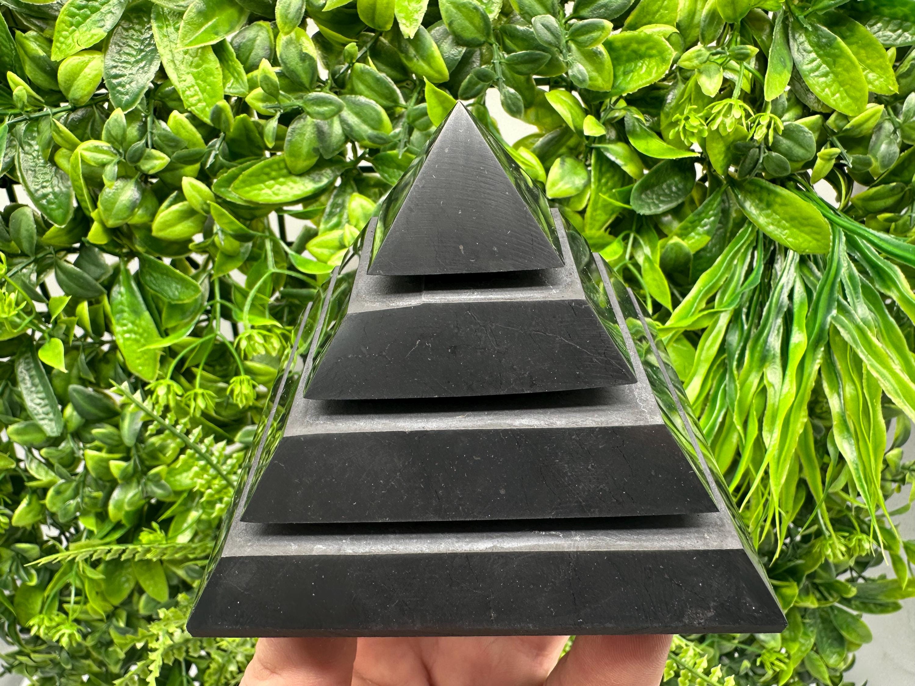 Polished Shungite Pyramid, Sacred Geometry, EMF Protection