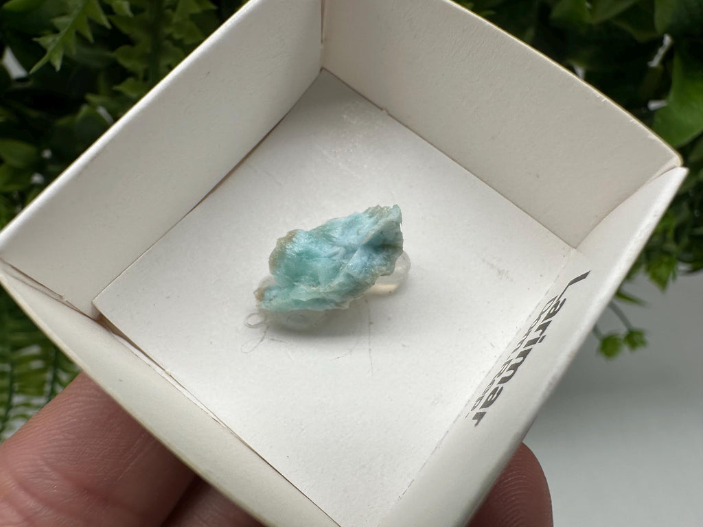 Rare Raw Larimar Specimen: Dominican Republic Crystal BOX 4/4 cm
