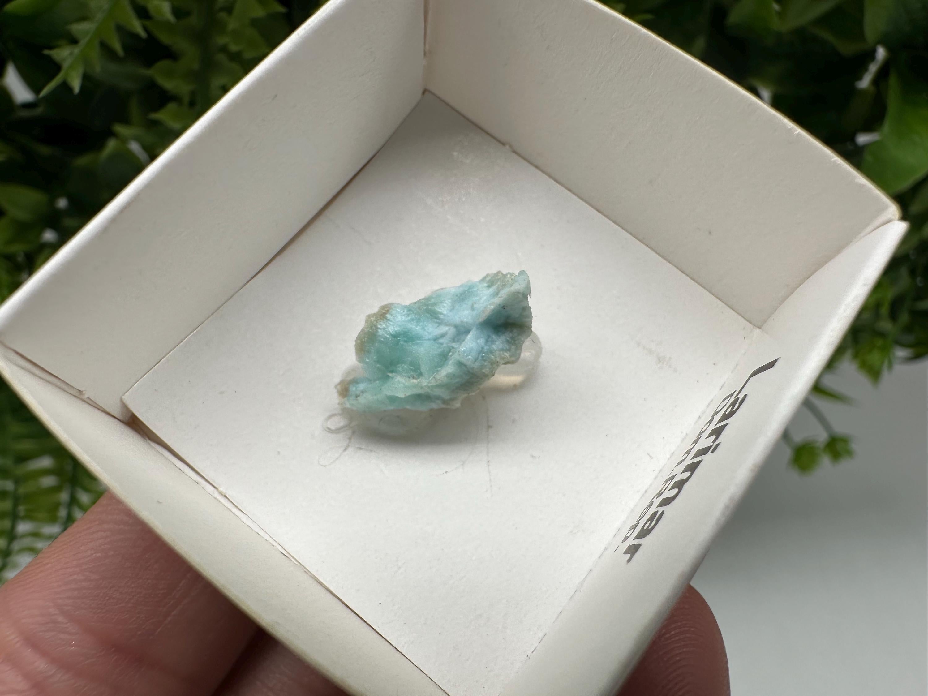 Rare Raw Larimar Specimen: Dominican Republic Crystal BOX 4/4 cm