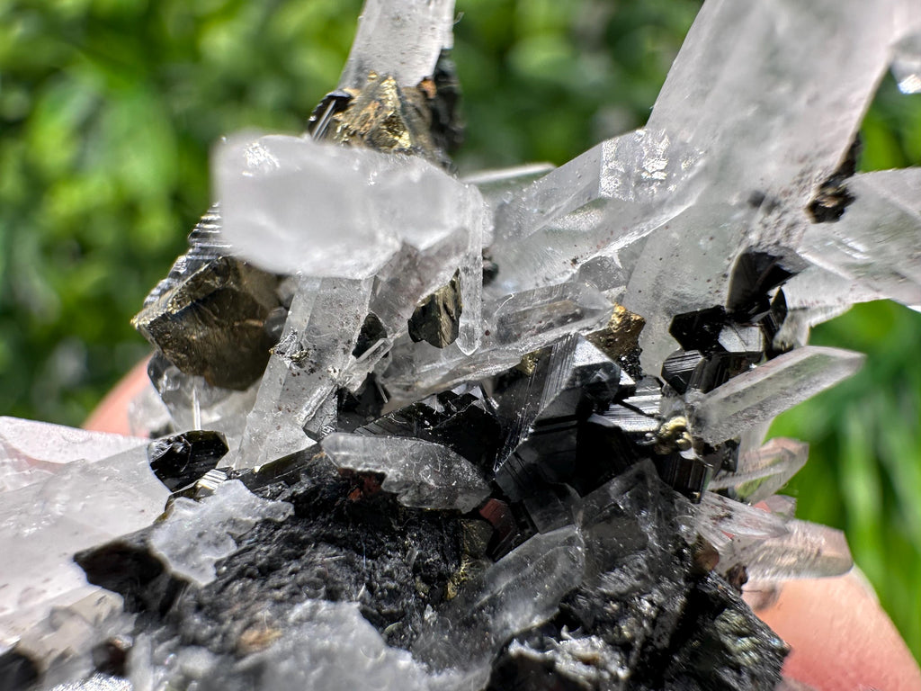 Wonderful Sphalerite Chalcopyrite on  Quartz whit Galena feom 9 th September mine,Bulgaria,natural,collection mineral specimen,gift