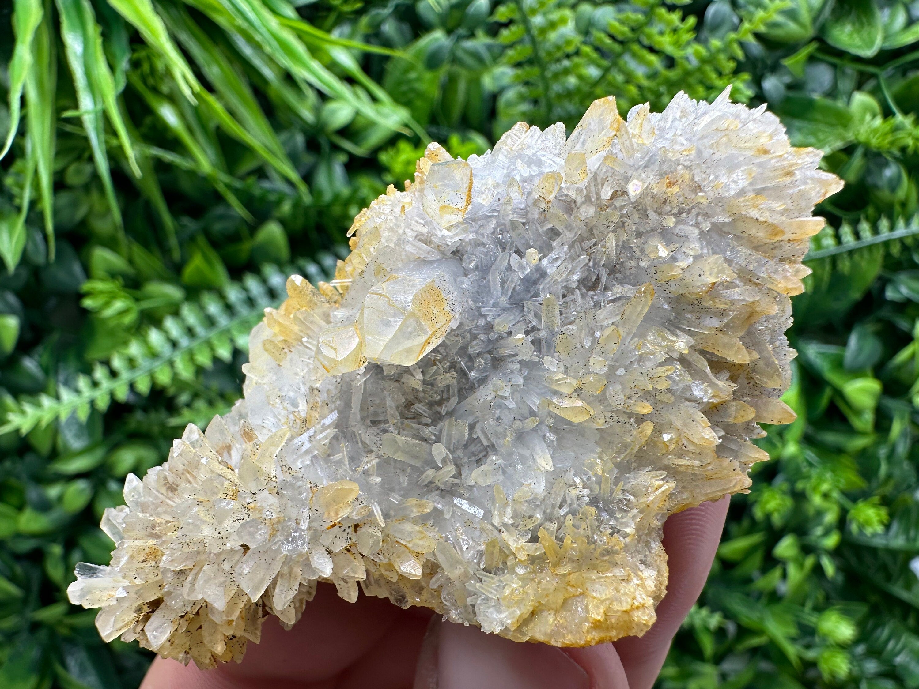 Transparent Quartz Cluster with Mineral Inclusions, Bulgaria