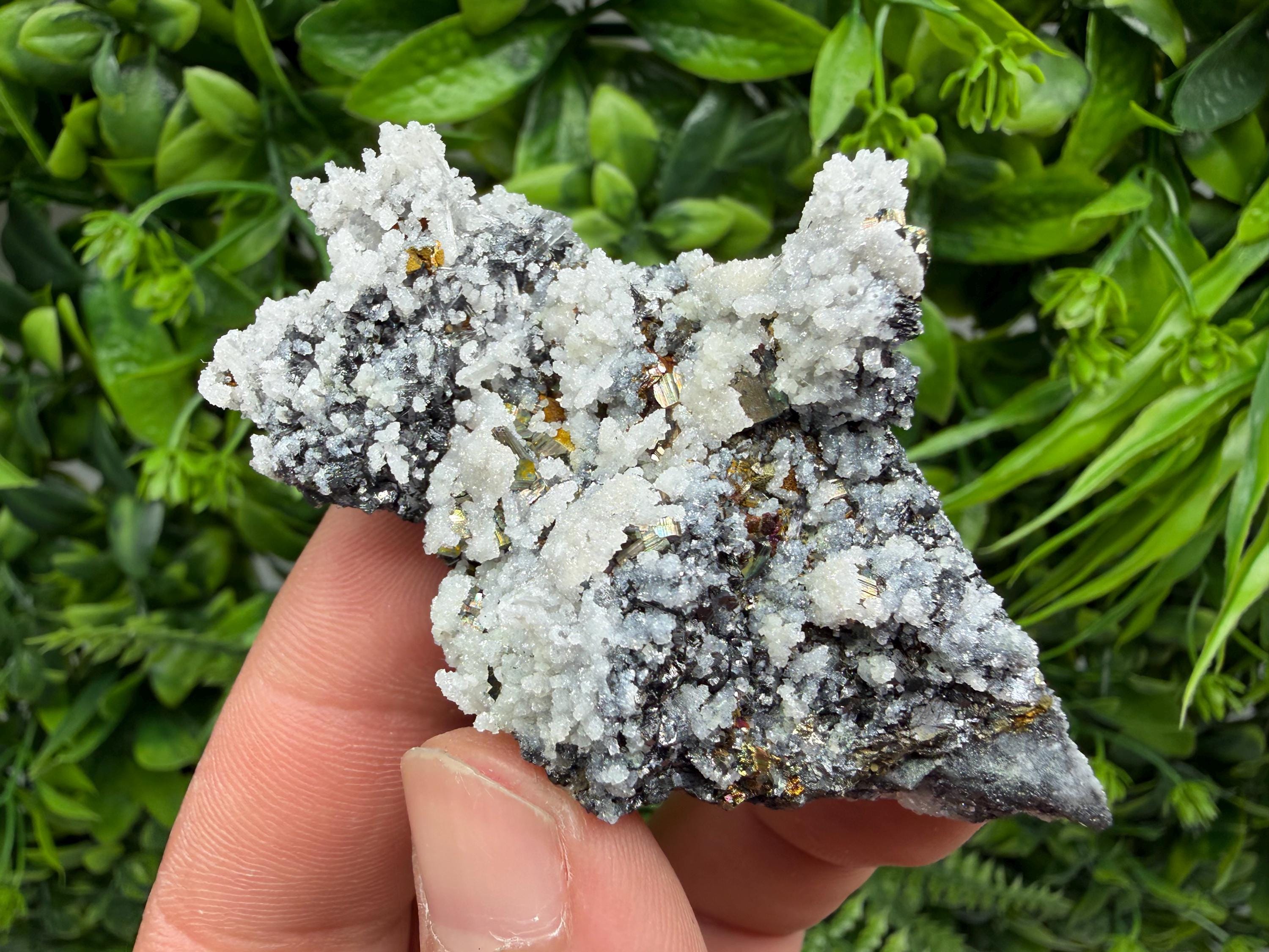 Pyrite Sphalerite Quartz Calcite Mineral Specimen, Krushev dol Mine