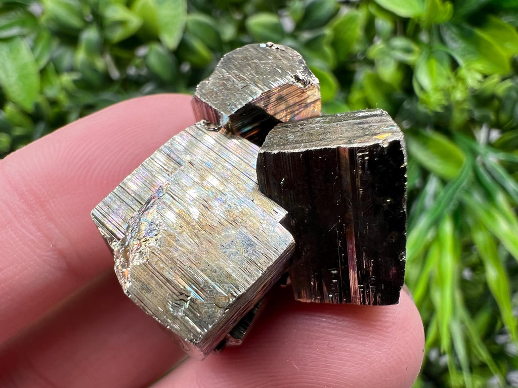 Rainbow Pyrite with Calcite, Natural Minerals Souvenir, Borieva Bulgaria