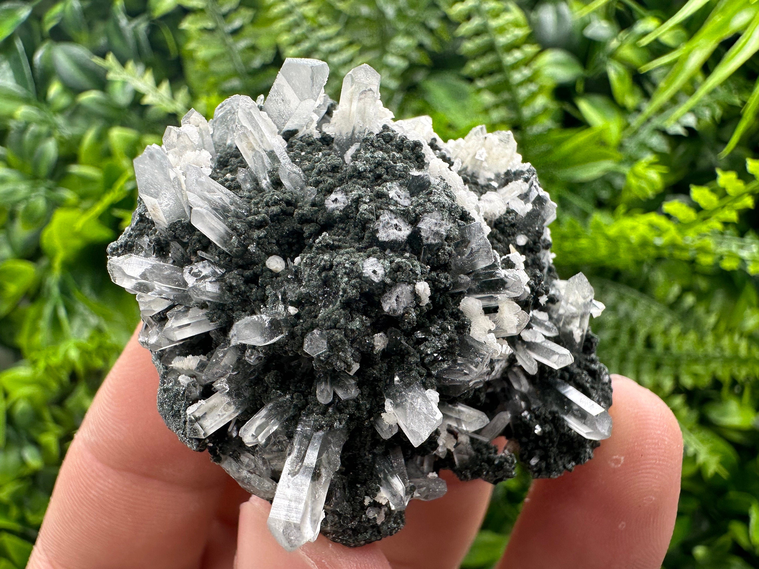 Quartz with Calcite and Chlorite: Borieva Mine, Bulgaria