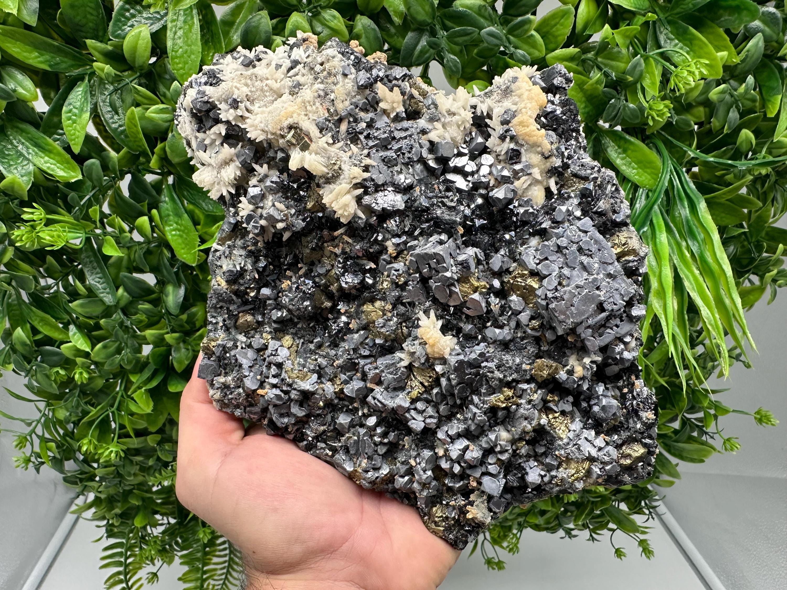 Galena Sphalerite Siderite on Quartz Mineral Specimen, Madan Bulgaria