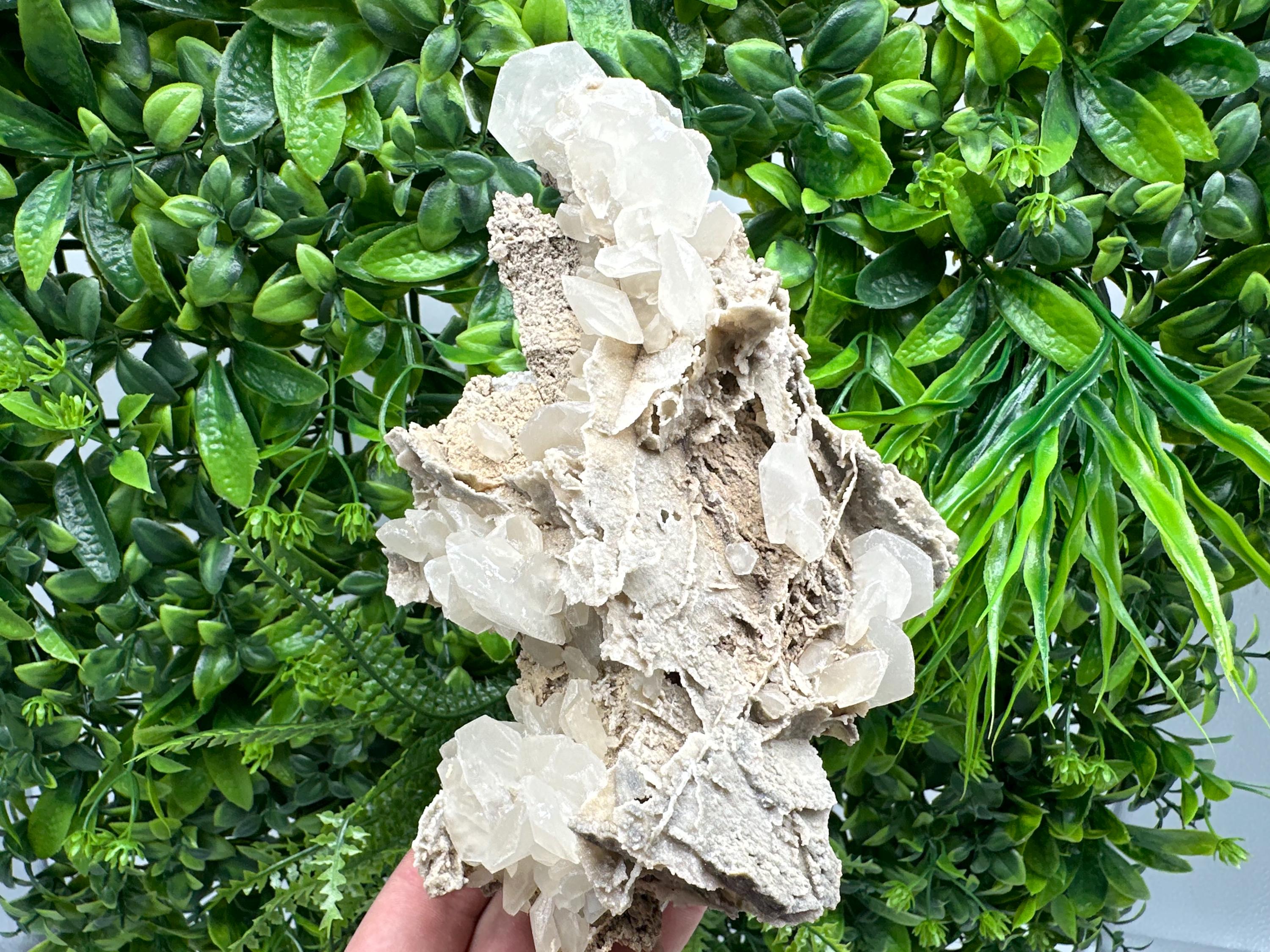UV Calcite on Aragonite, Bulgaria Mineral Specimen, Rare Crystal