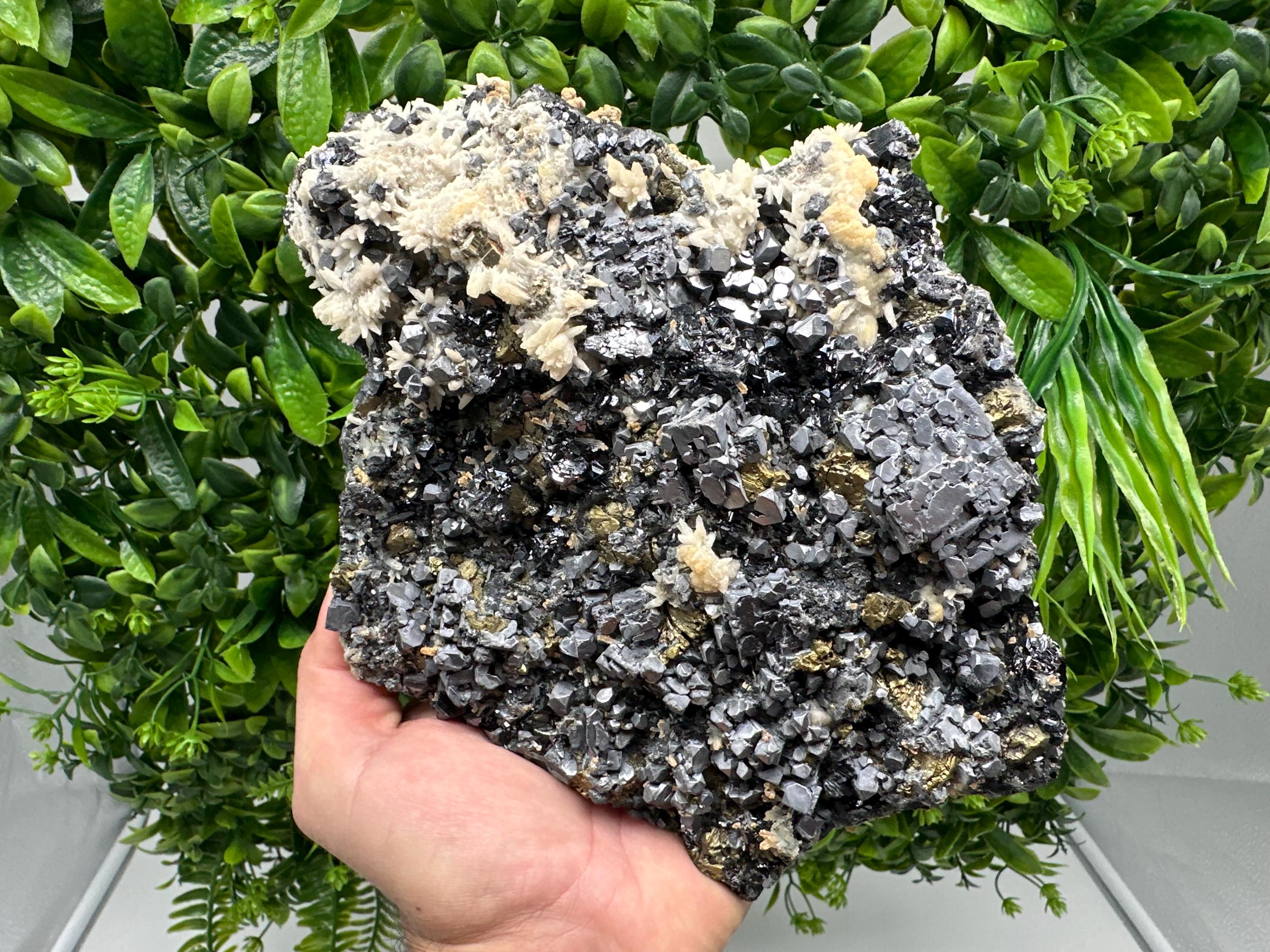Galena Sphalerite Siderite on Quartz Mineral Specimen, Madan Bulgaria