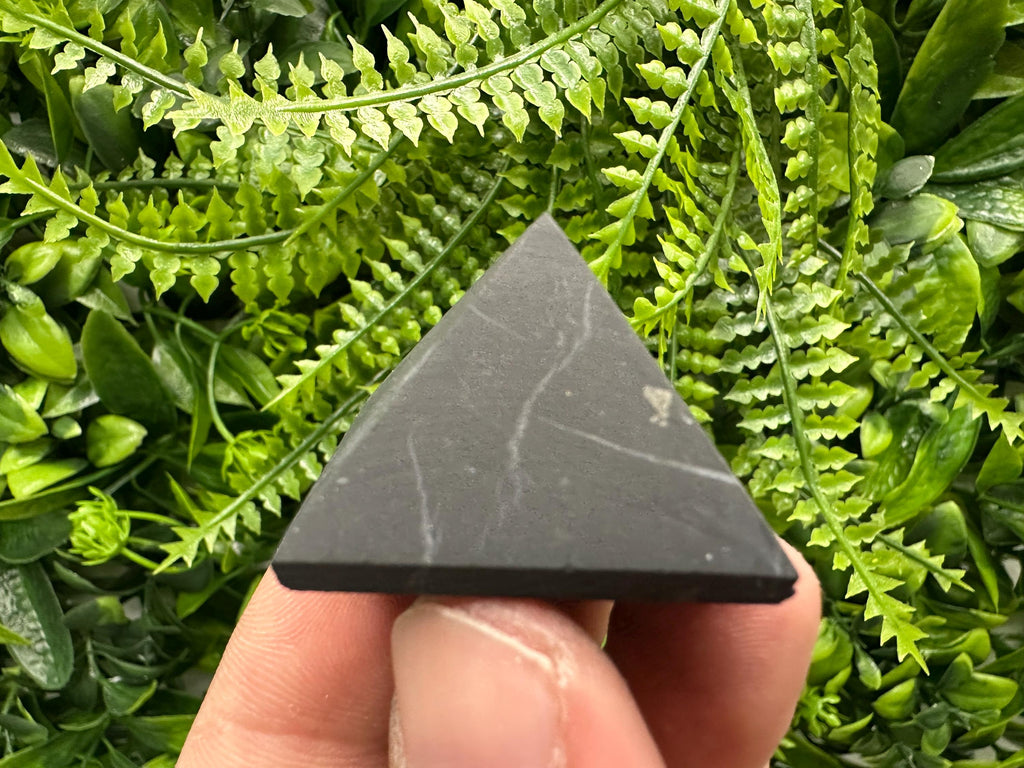 Shungite Pyramid 3cm: EMF & 5G Protection, Healing Crystal