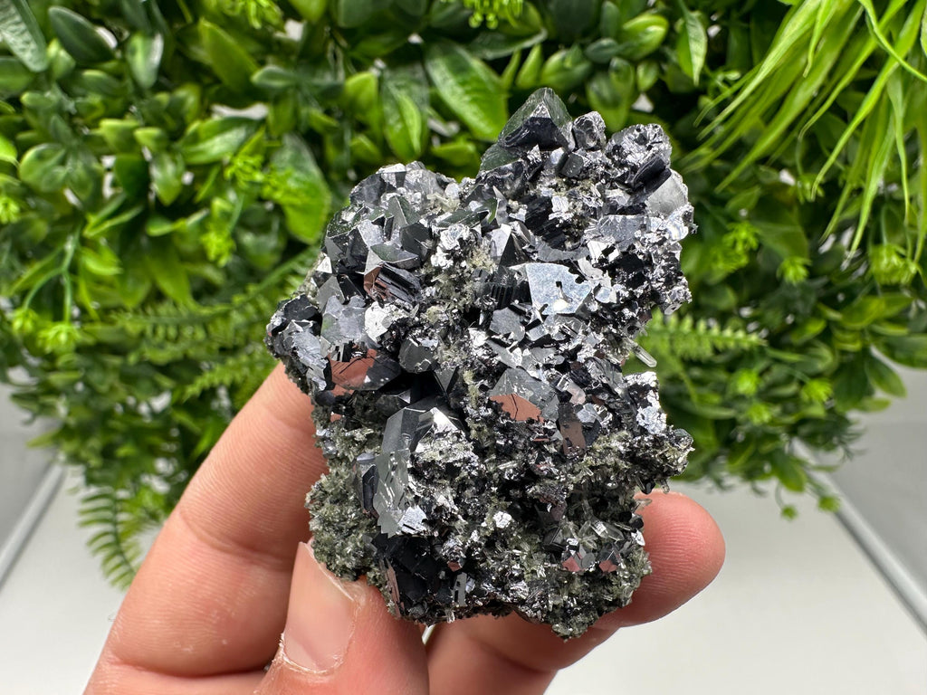 Sphalerite Galena Crystal Cluster with Quartz, Epidote & Chlorite