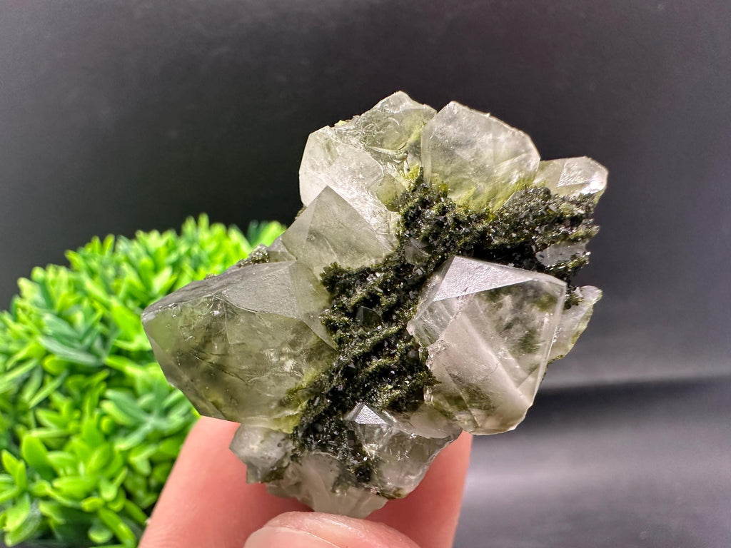 Rare Green Epidote with Quartz Crystals: Eastern Anatolian Decor