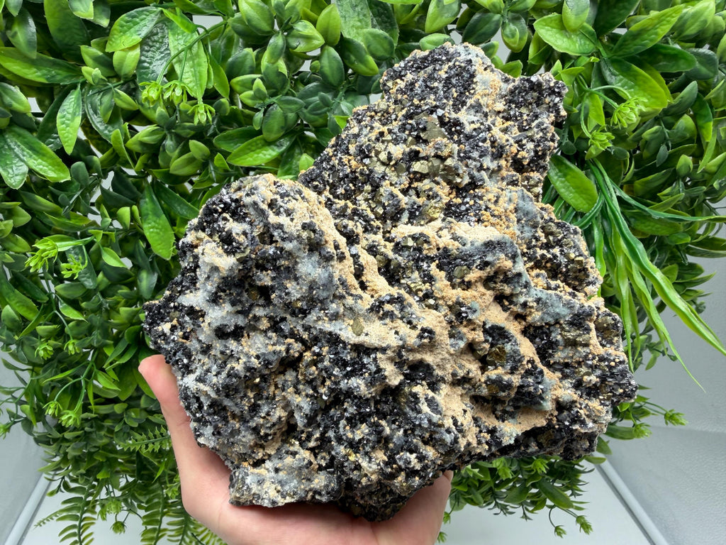 Sphalerite Cleiopfane on Quartz Mineral Specimen, Krushev Dol Mine, Bulgaria Home Decor Stone