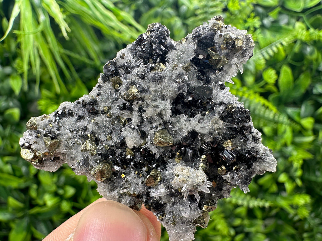 Chalcopyrite Galena Sphalerite on Quartz, Bulgaria Crystal Decor