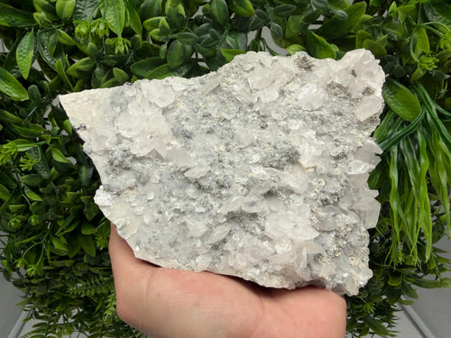 Calcite Quartz on Chlorite Matrix Mineral Specimen, Borieva Mine Bulgaria, Rare Crystal Home Decor