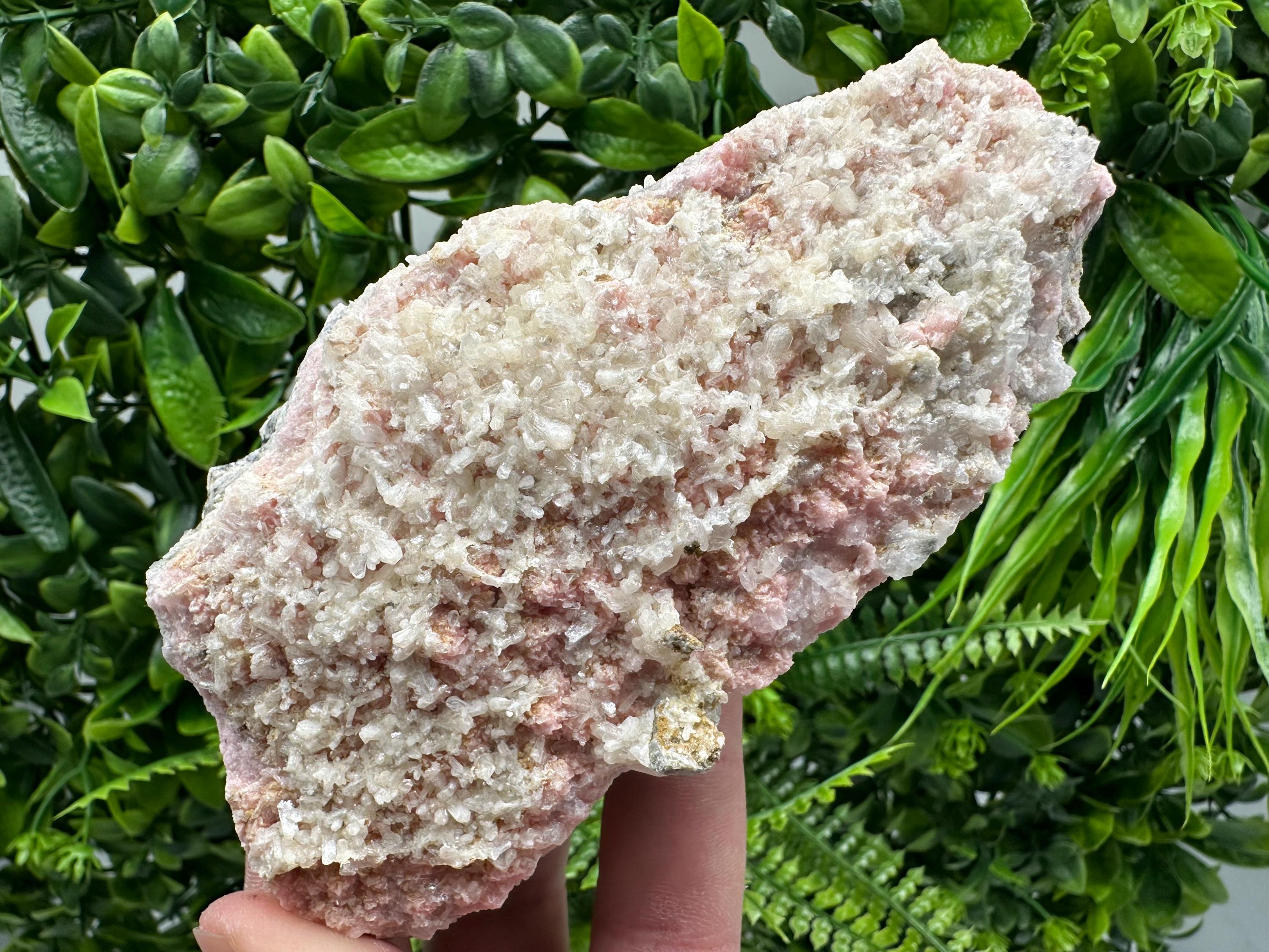 Rhodochrosite on Quartz, Starnica Mine Mineral Specimen
