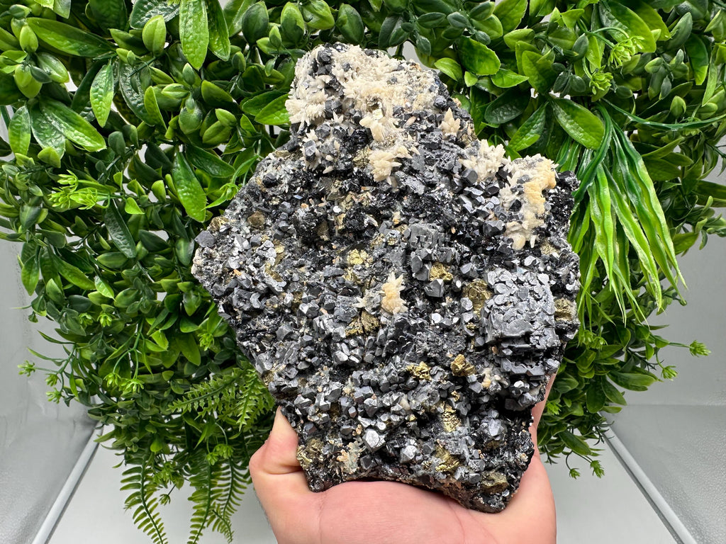 Galena Sphalerite Siderite on Quartz Mineral Specimen, Madan Bulgaria