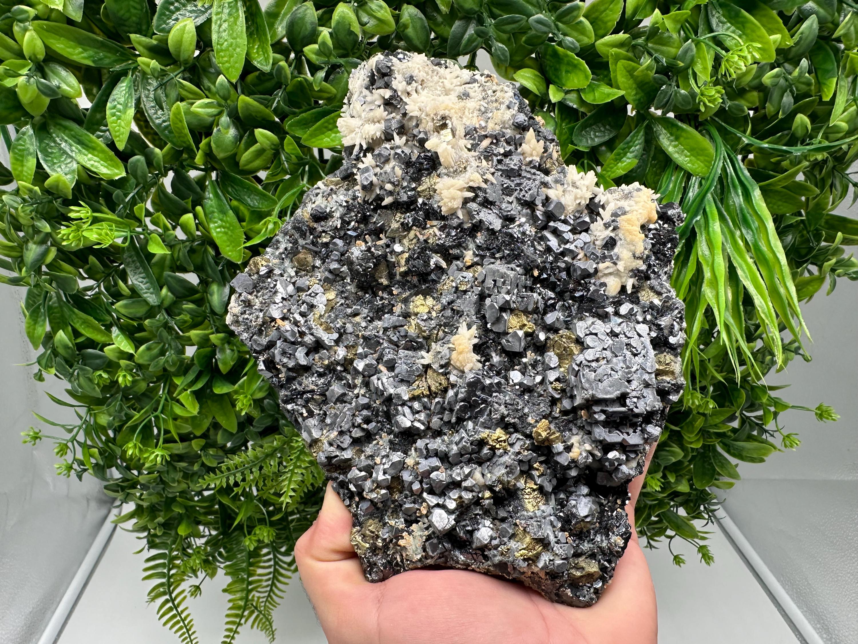 Galena Sphalerite Siderite on Quartz Mineral Specimen, Madan Bulgaria