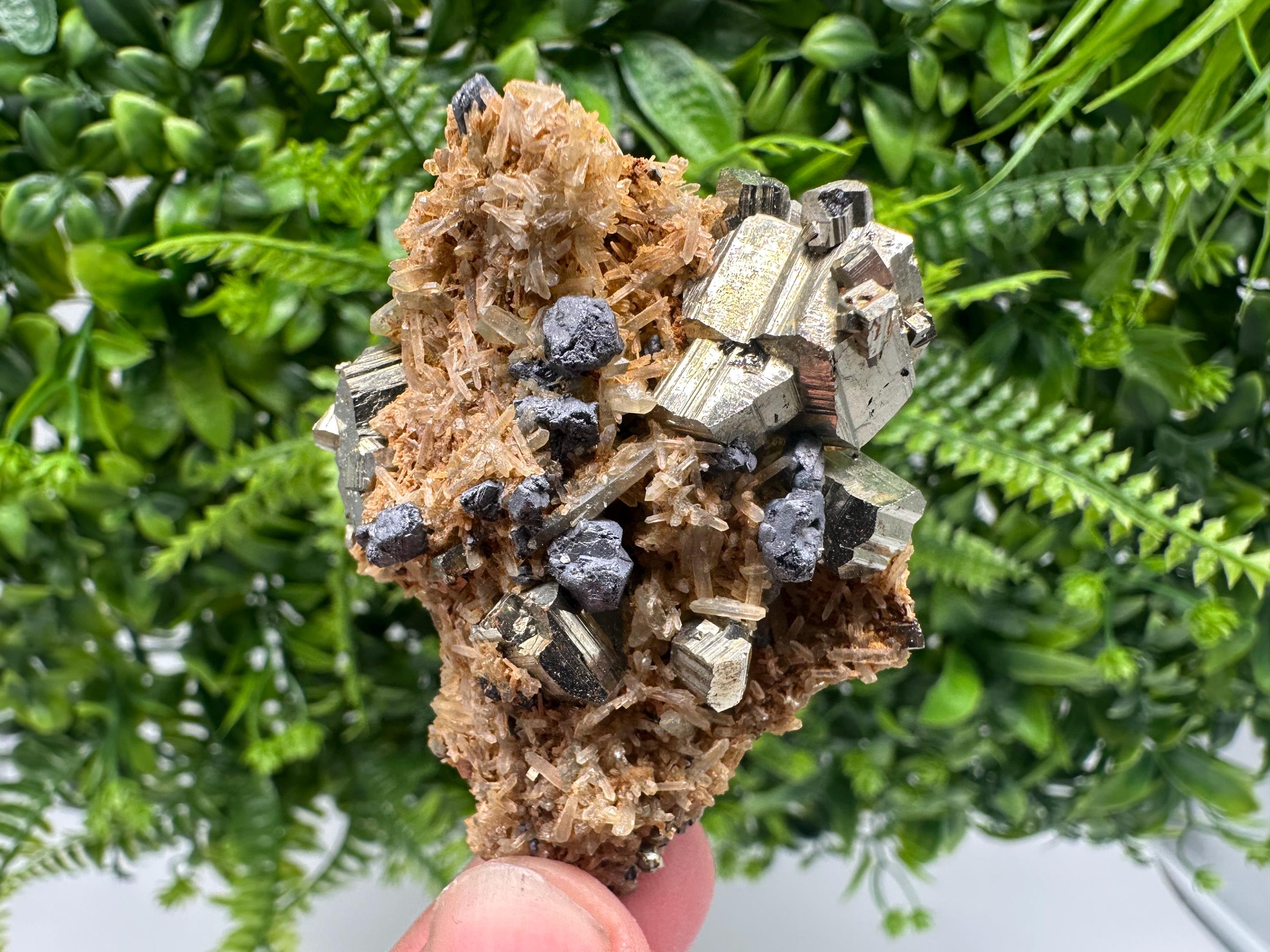 Galena Pyrite Quartz Mineral Specimen: Borieva Mine, Bulgaria