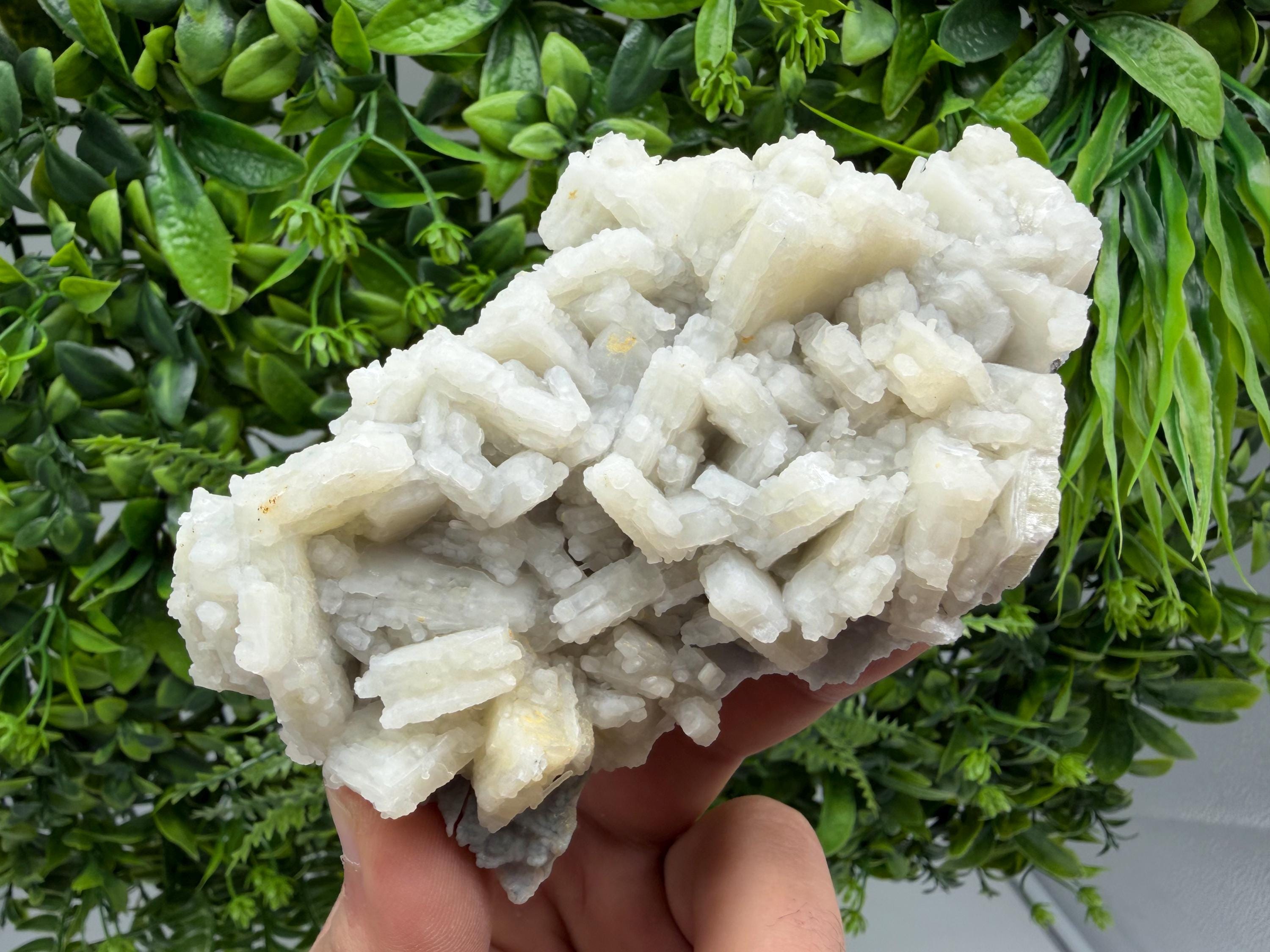 Rare Fluorescent Calcite after Barite on Chalcedony - Androvo Mine, Bulgaria