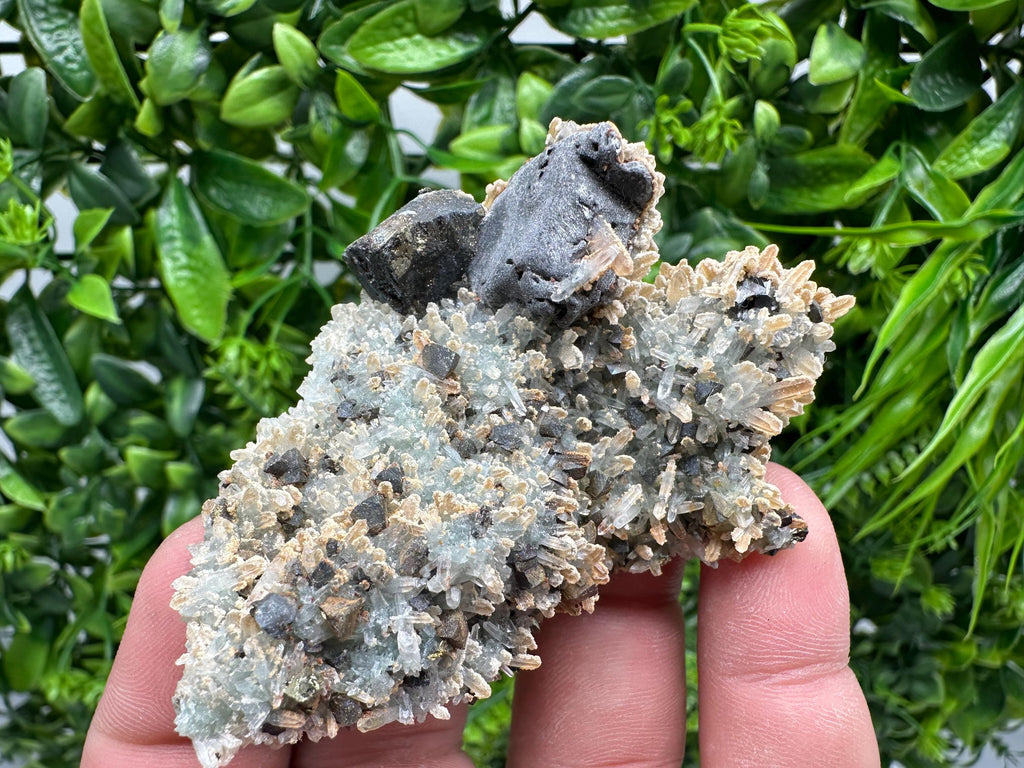 Skeletal Galena with Sphalerite and Calcite - Madan, Bulgaria