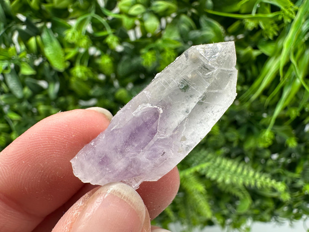 Phantom Amethyst Crystal with Cerussite, Bulgarian Mineral Specimen