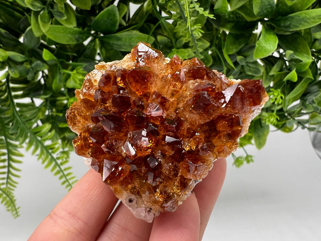 Citrine Crystal with Hematite Inclusions: Natural Phantom Cluster