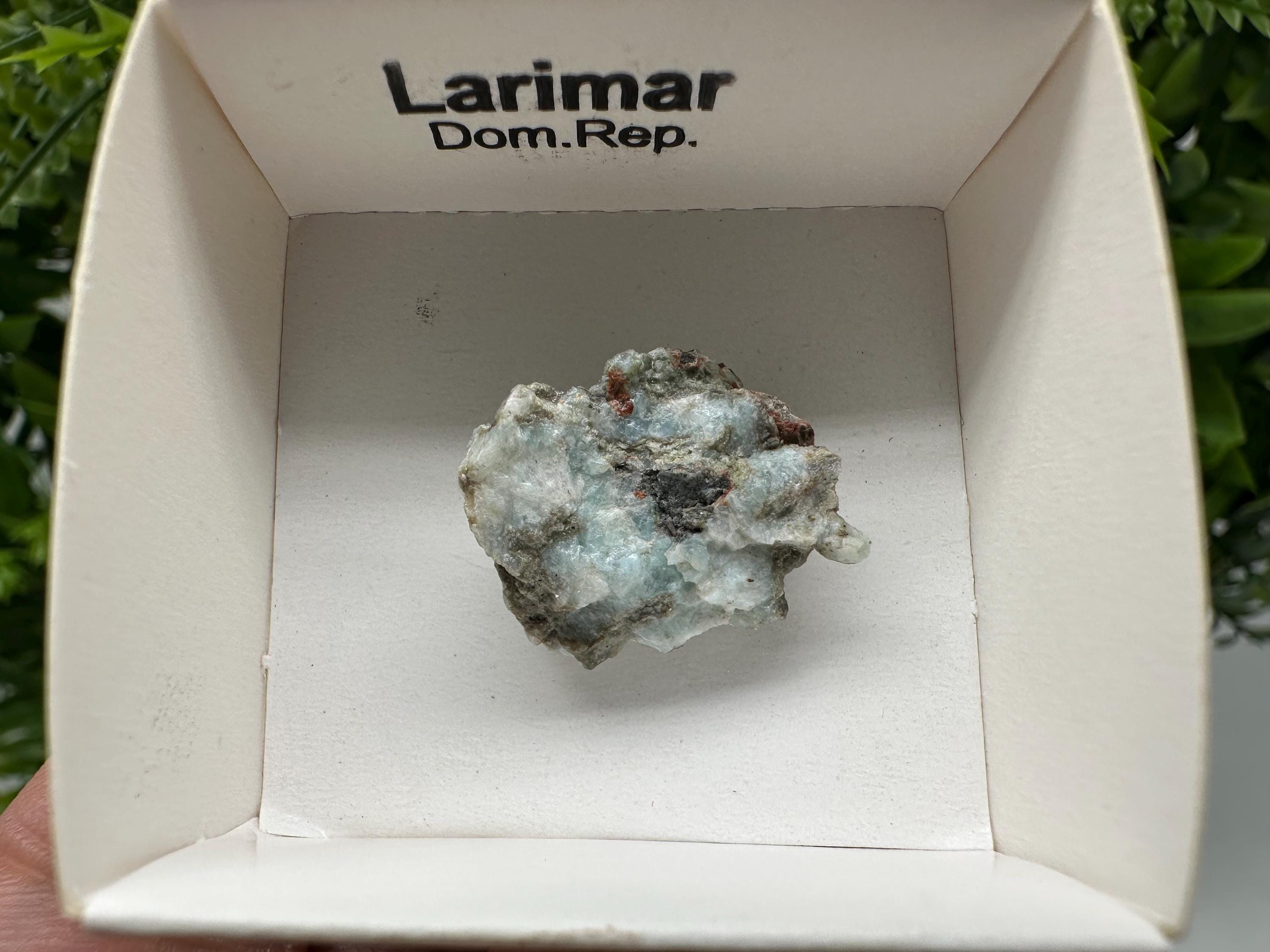 Rare Raw Larimar Specimen: Dominican Republic Crystal BOX 4/4 cm