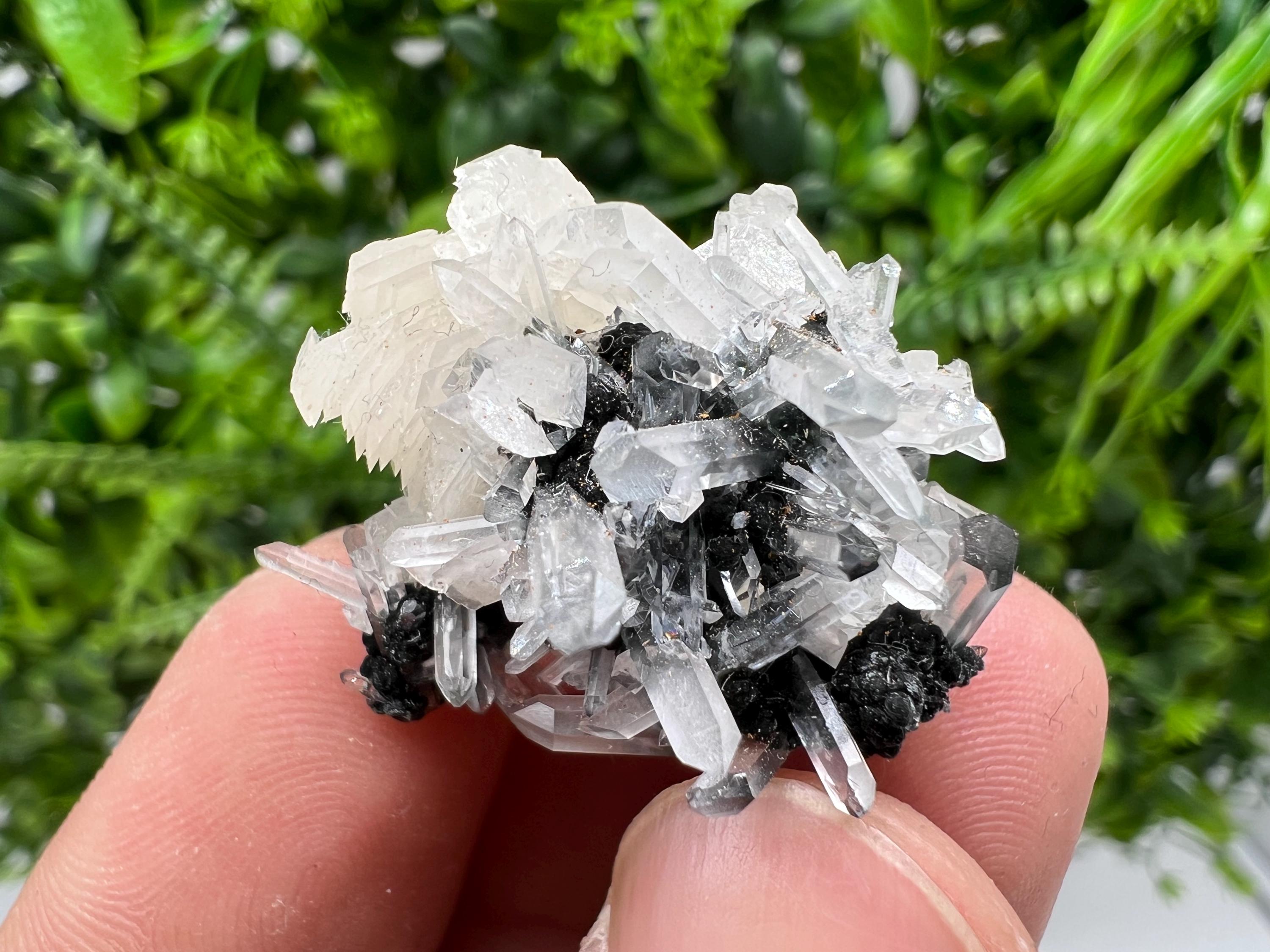Wonderful Calcite on Quartz white Sphalerite, from Borieva mine,Bulgaria,natural,collection mineral specimen,Home decor crystal,gift,healing